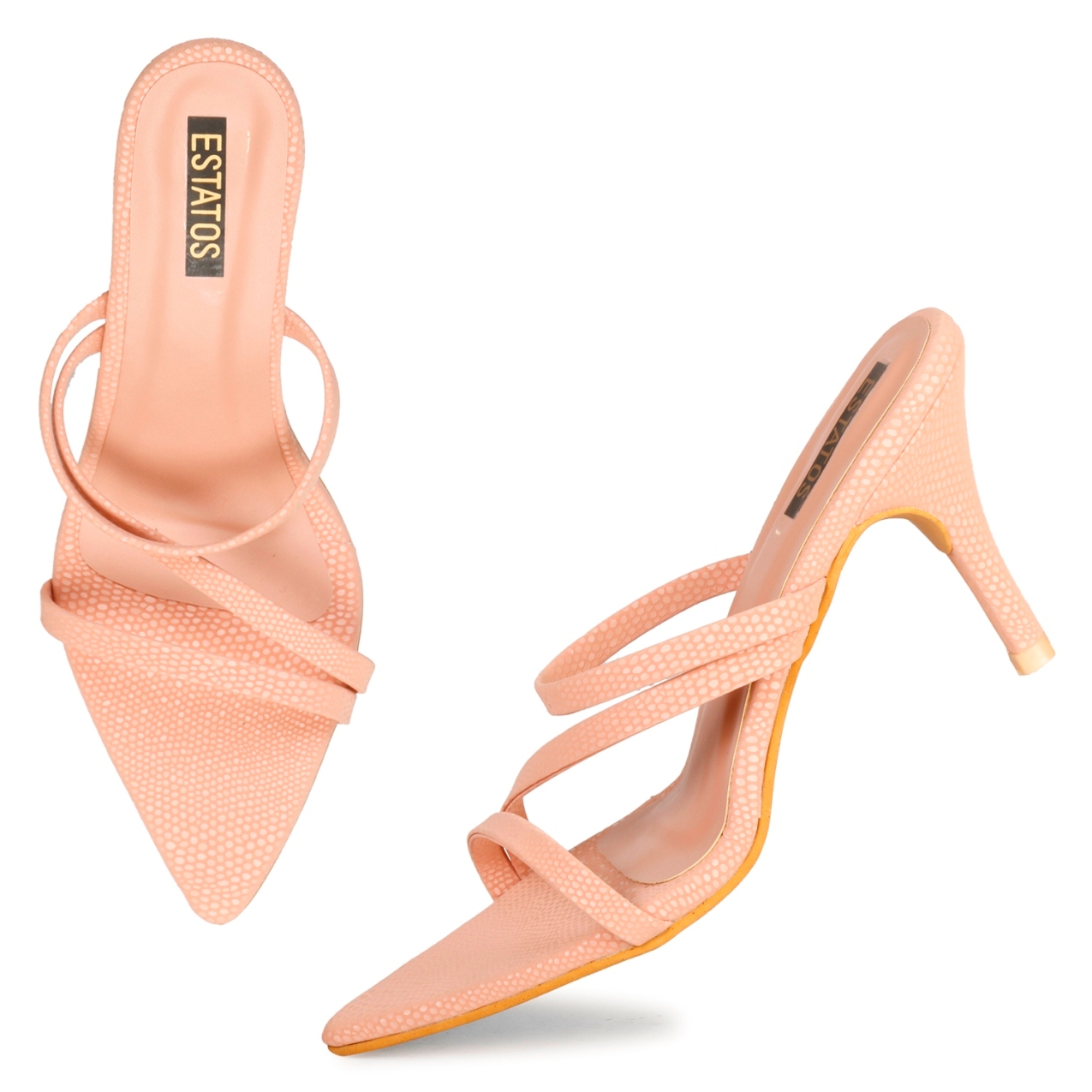 Women's Bow Chunky Heels Solid Color Pointed Toe Patent - Temu