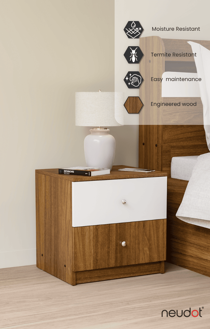Petra Bedside Table Set of 2 - Leon Teak (DIY)