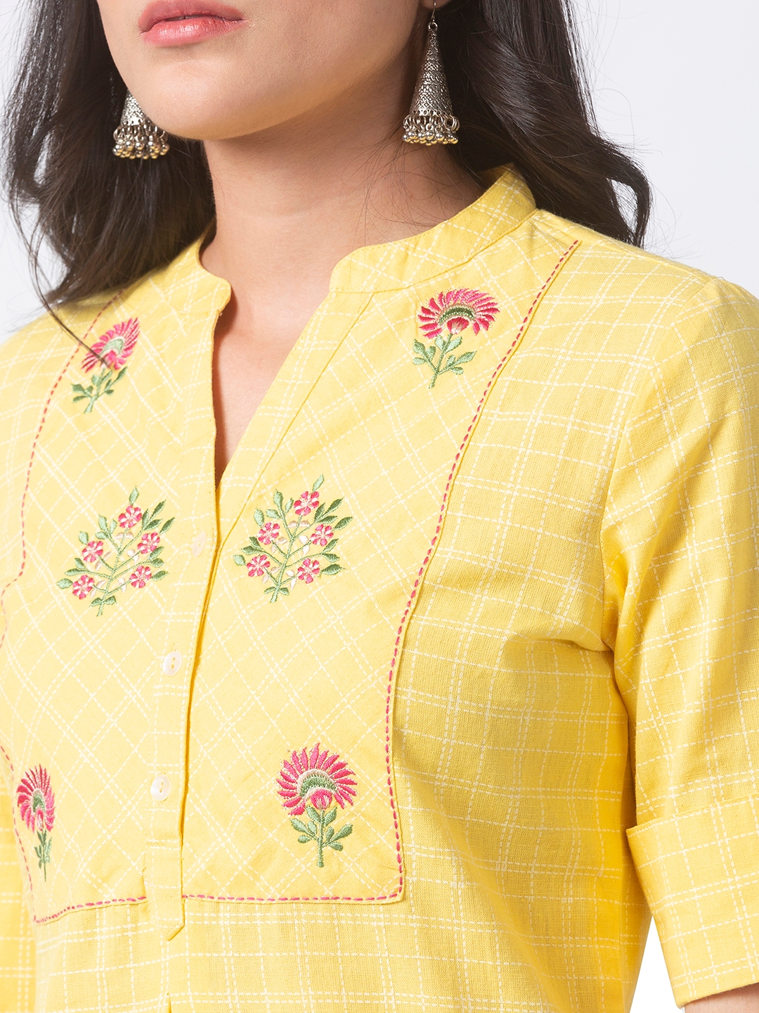 Ethnicity | Ethnicity Yellow Linen Women Tunic 4