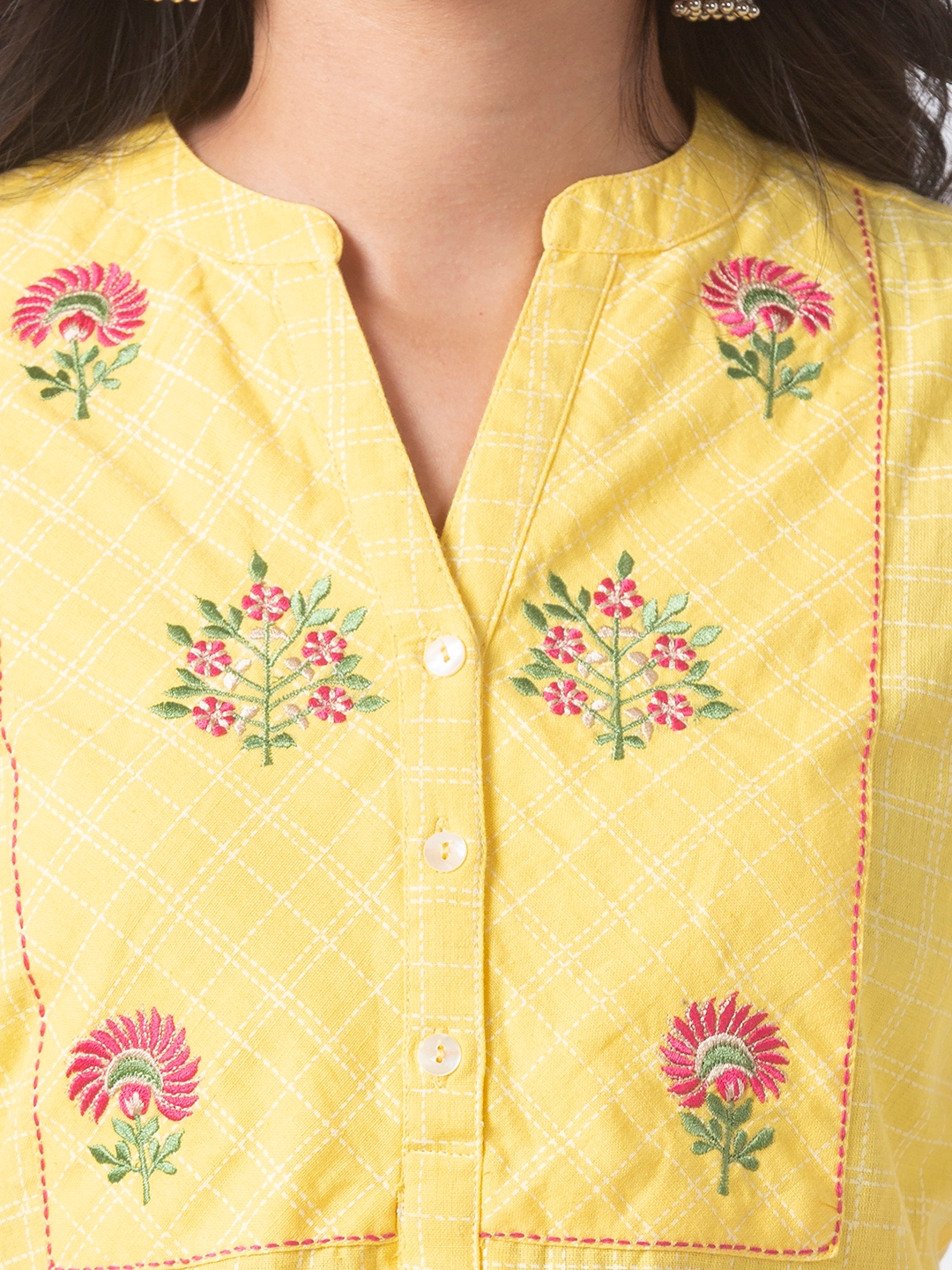 Ethnicity | Ethnicity Yellow Linen Women Tunic 5