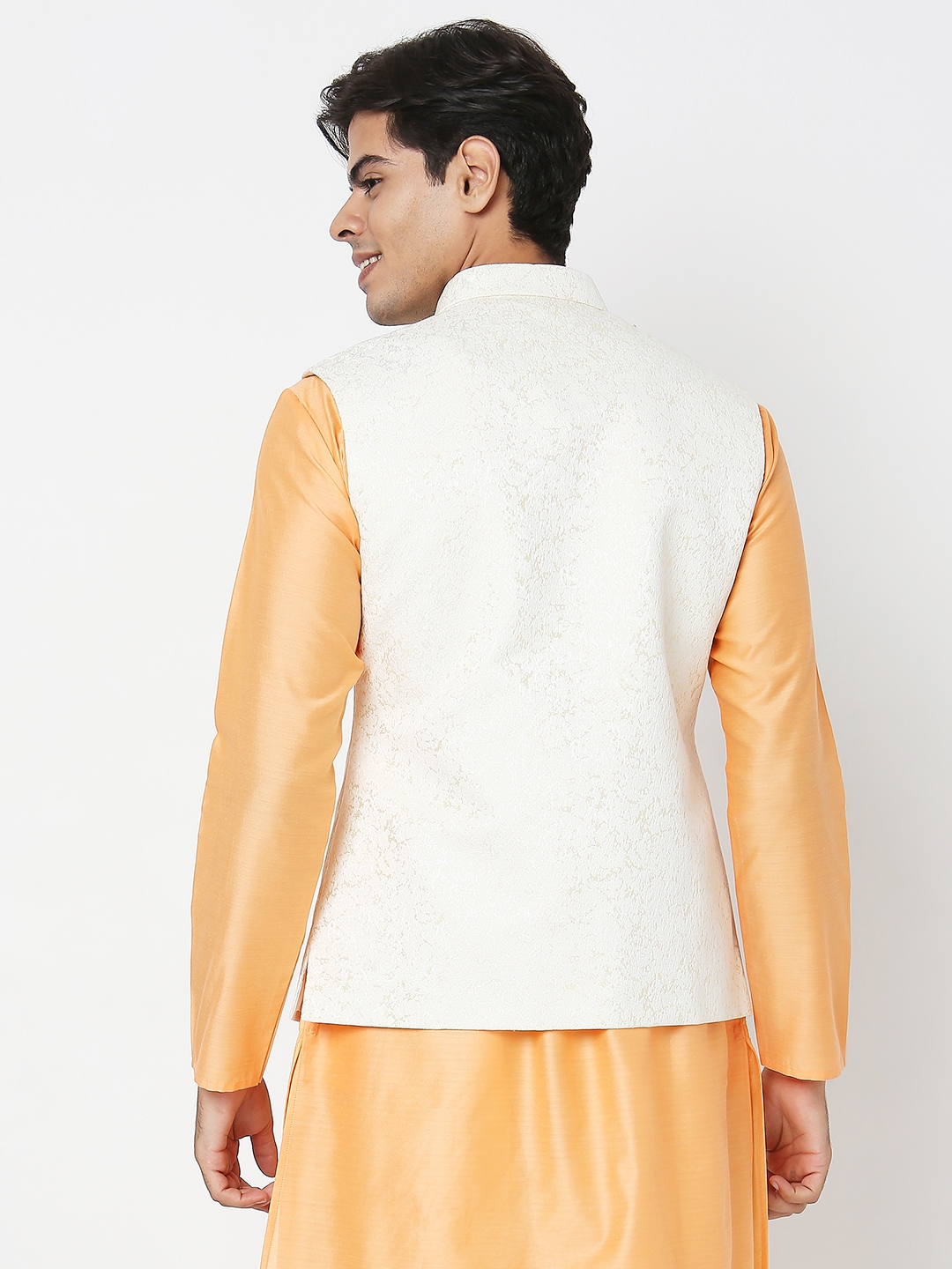 Ethnicity | Ethnicity Men's Cream Polyester Solid Jackets | M 3