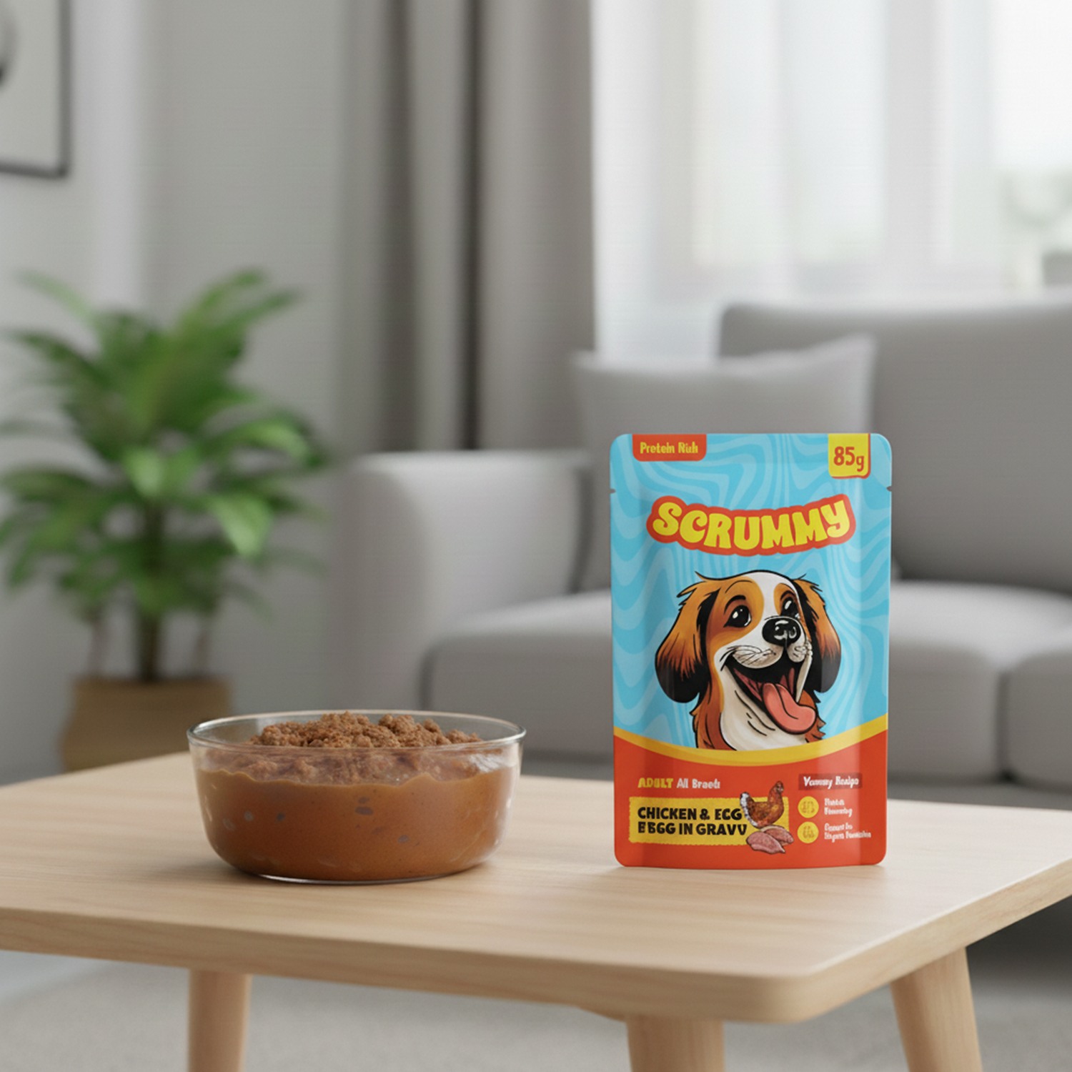 Scrummy Chicken & Eggs Wet Dog Food, 85g