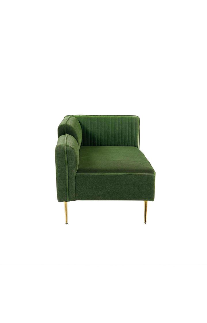 neudot Diva RHS Sofa Chaise Lounger with Golden Legs for Living Room|Bedroom|2 Person Sofa|Diwan|Premium Fabric | Solid Wood Frame|2 Seater (Colour : Emerald Green (DIY))