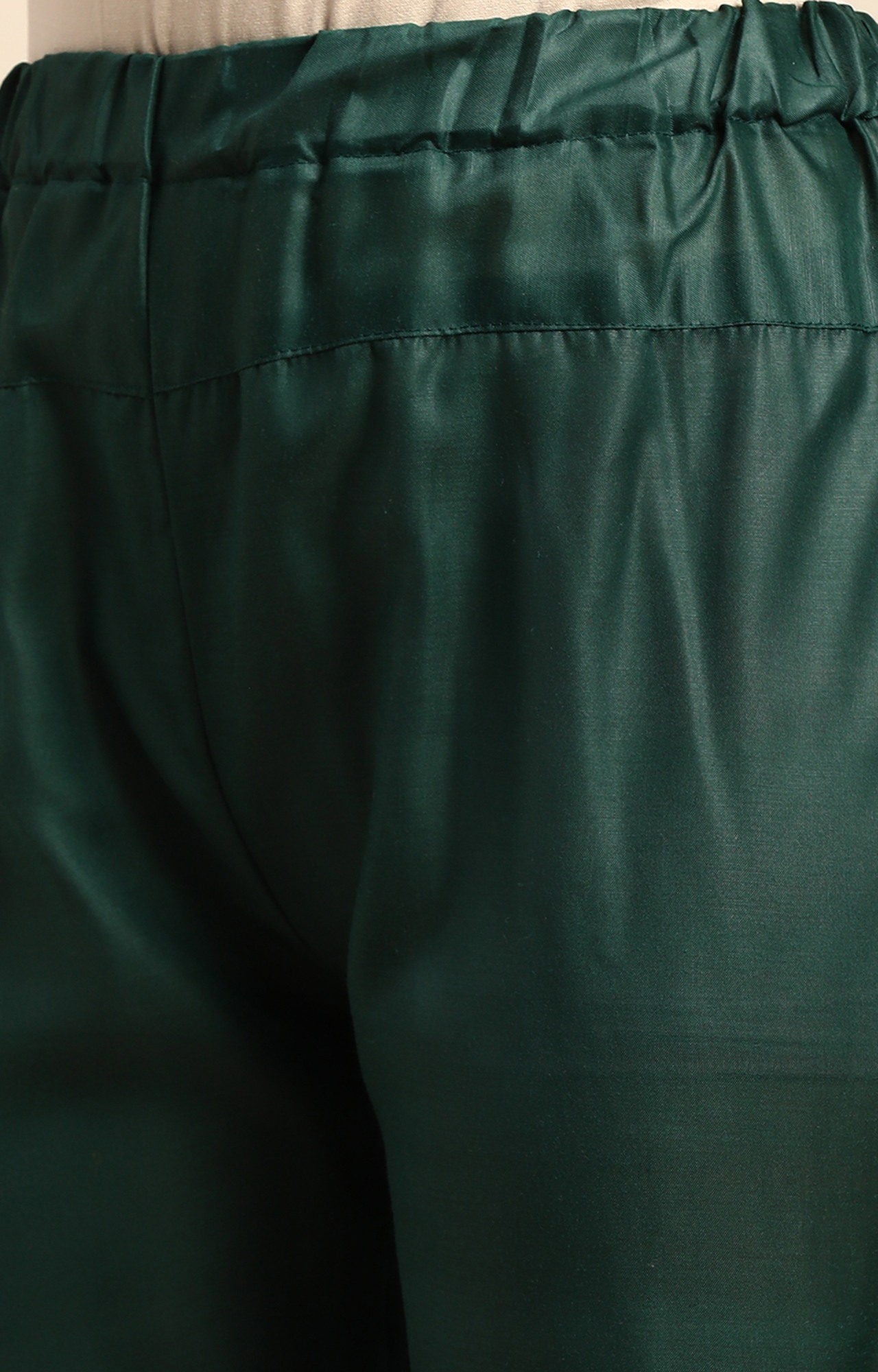 Shaily Women Dark Green Color Cotton Embroidered With Tessels Unstitched Dress Material-VF_JALGALU_DGRN_DM
