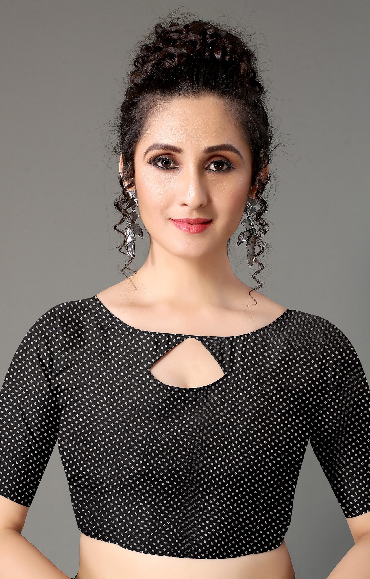Women Black Batick Block Print Casual Wear Saree-HAL21CTN00036BLCK