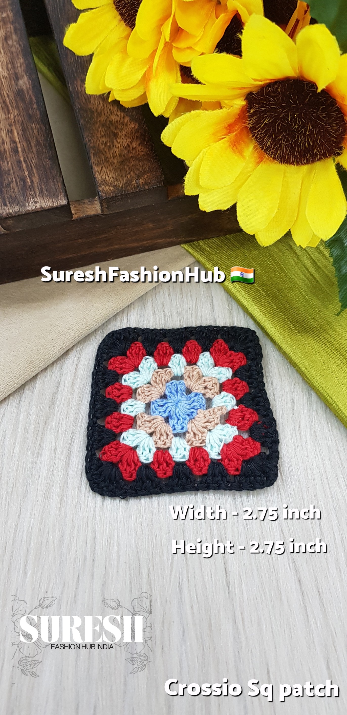 Cr-1 Handmade Crosio Square Patch (Black)