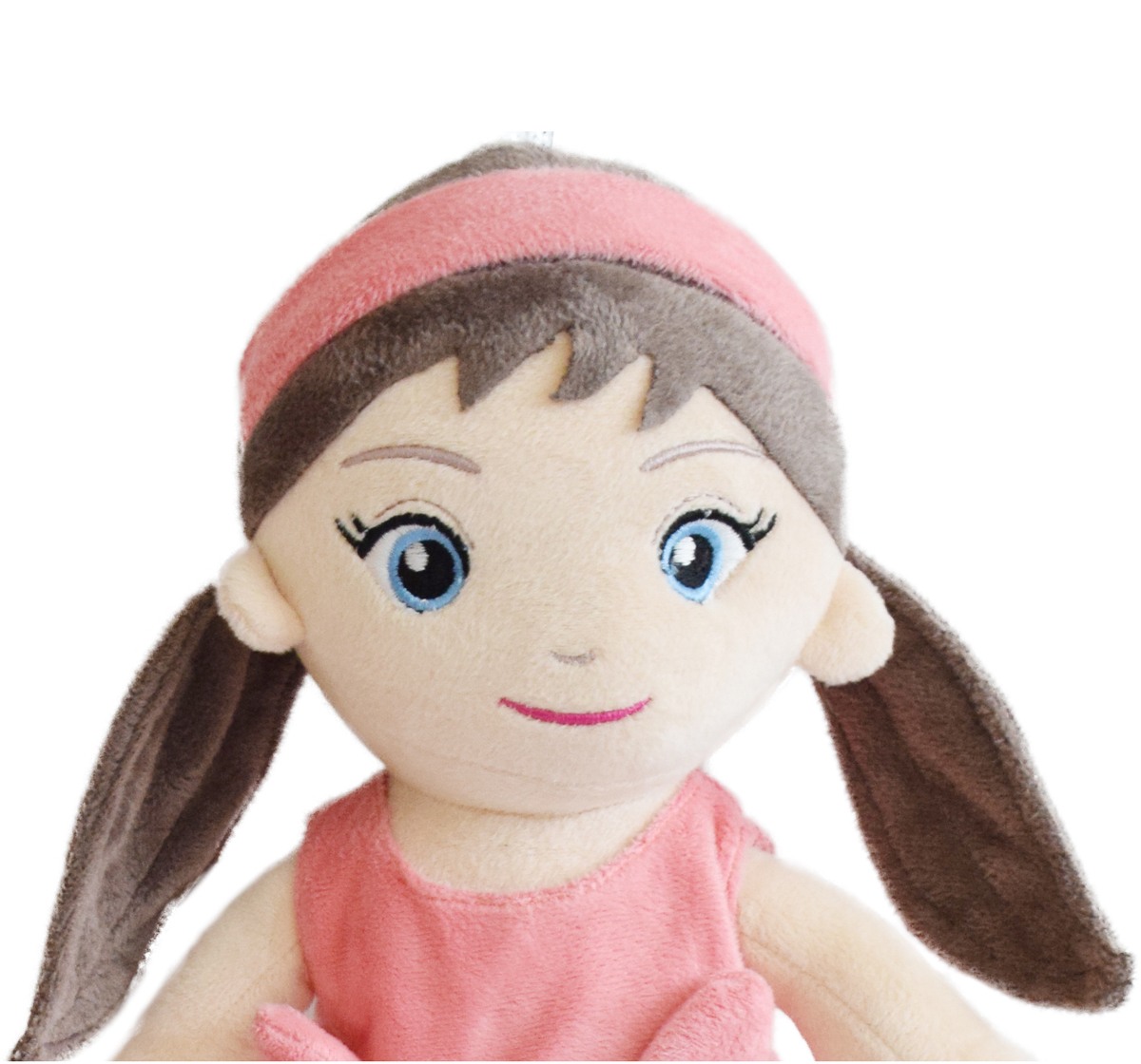 Plush Cute Super Soft Toy Huggable Doll With Pom Pom by Mirada, 38cm, Coral