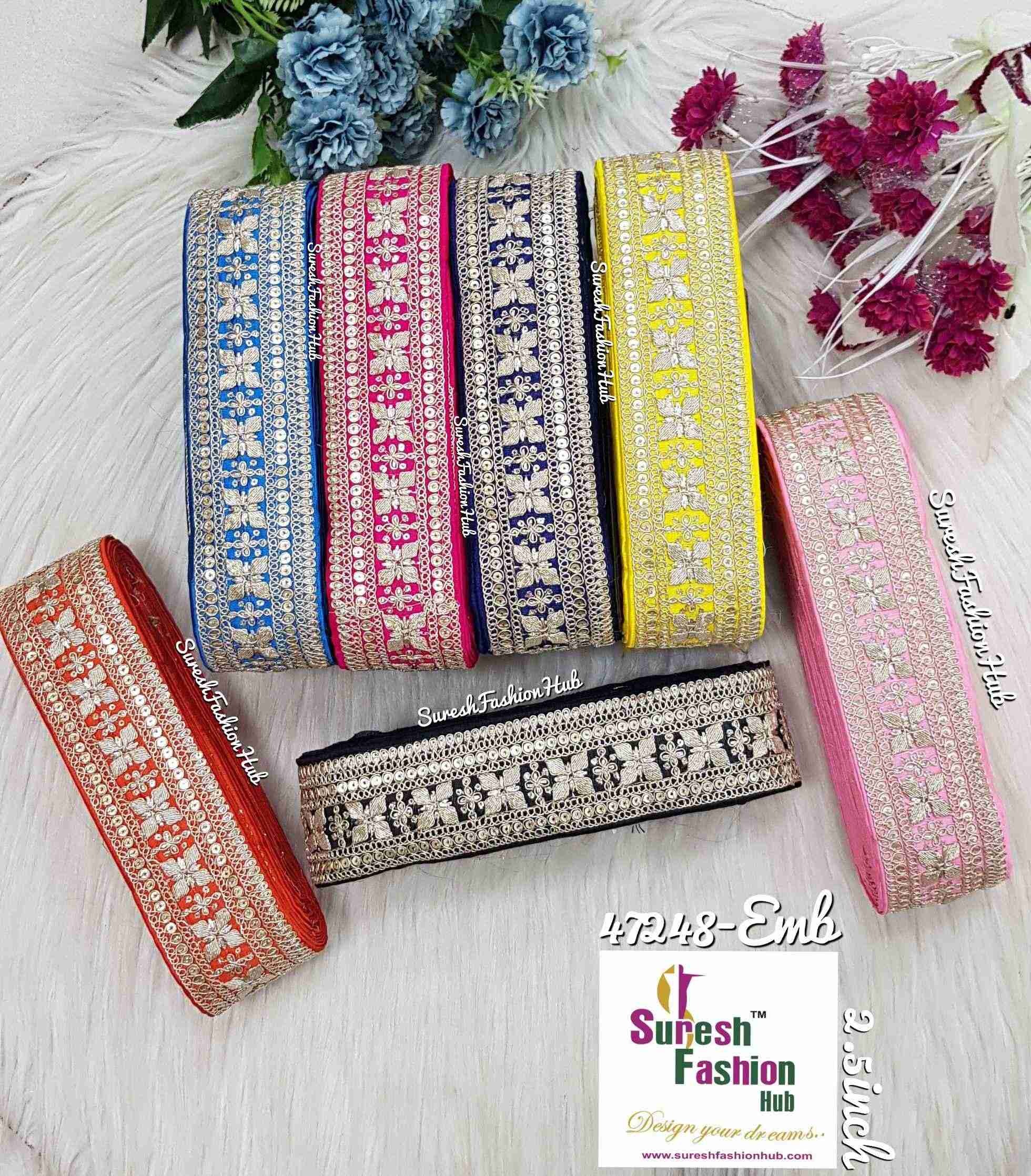 Exquisite Pearl  Mango Floral Embroidered Lace
