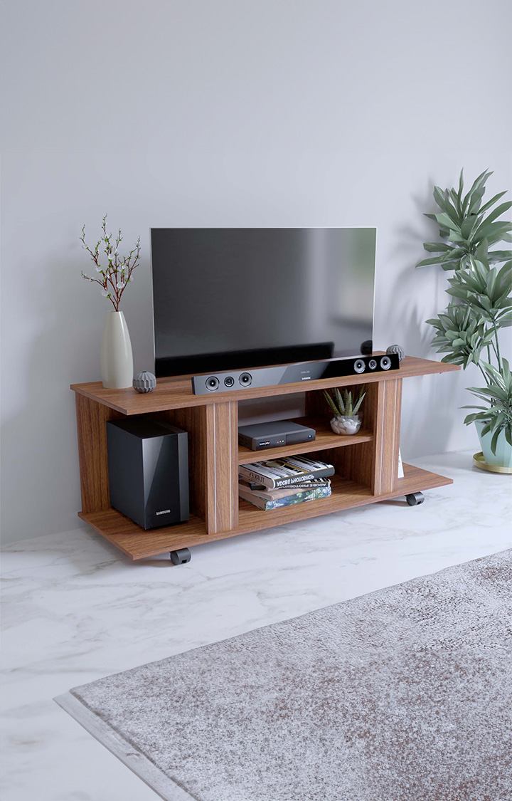 neudot Tabla Engineered Wood Tv Entertainment Unit - Leon Teak