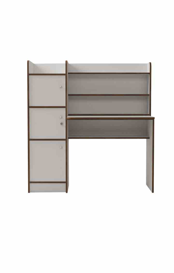 Vision 3 Door Office Table | Multi-Purpose Study Table - Frosty White