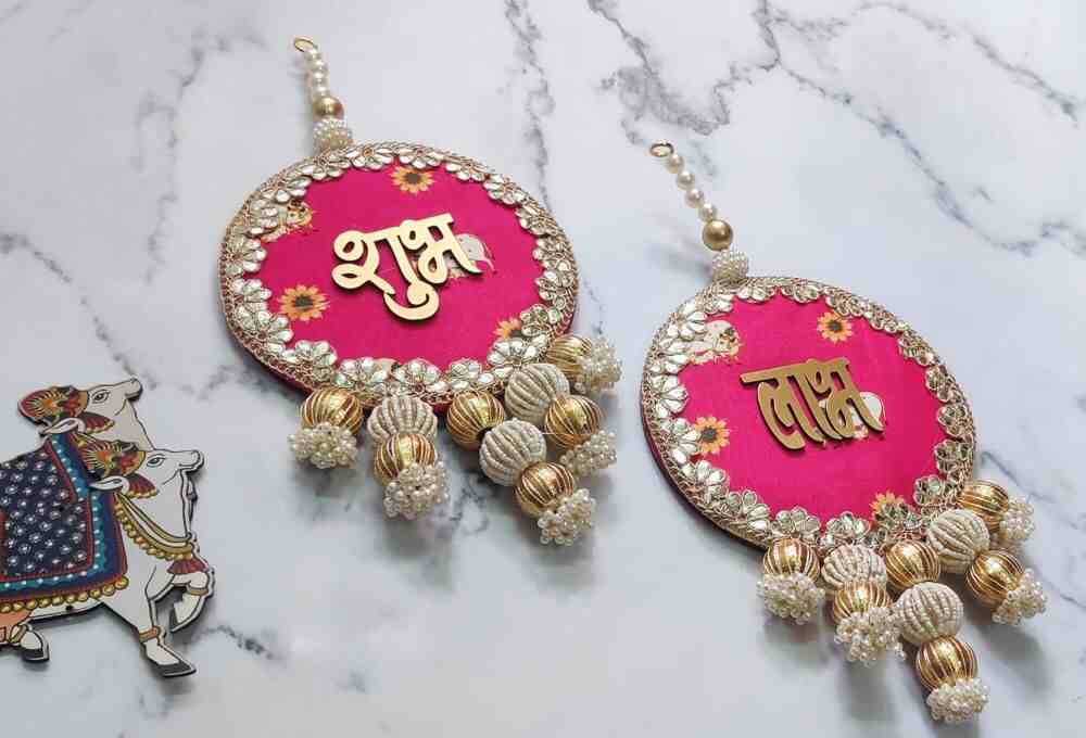 Pearl & cutwork Shubh Labh