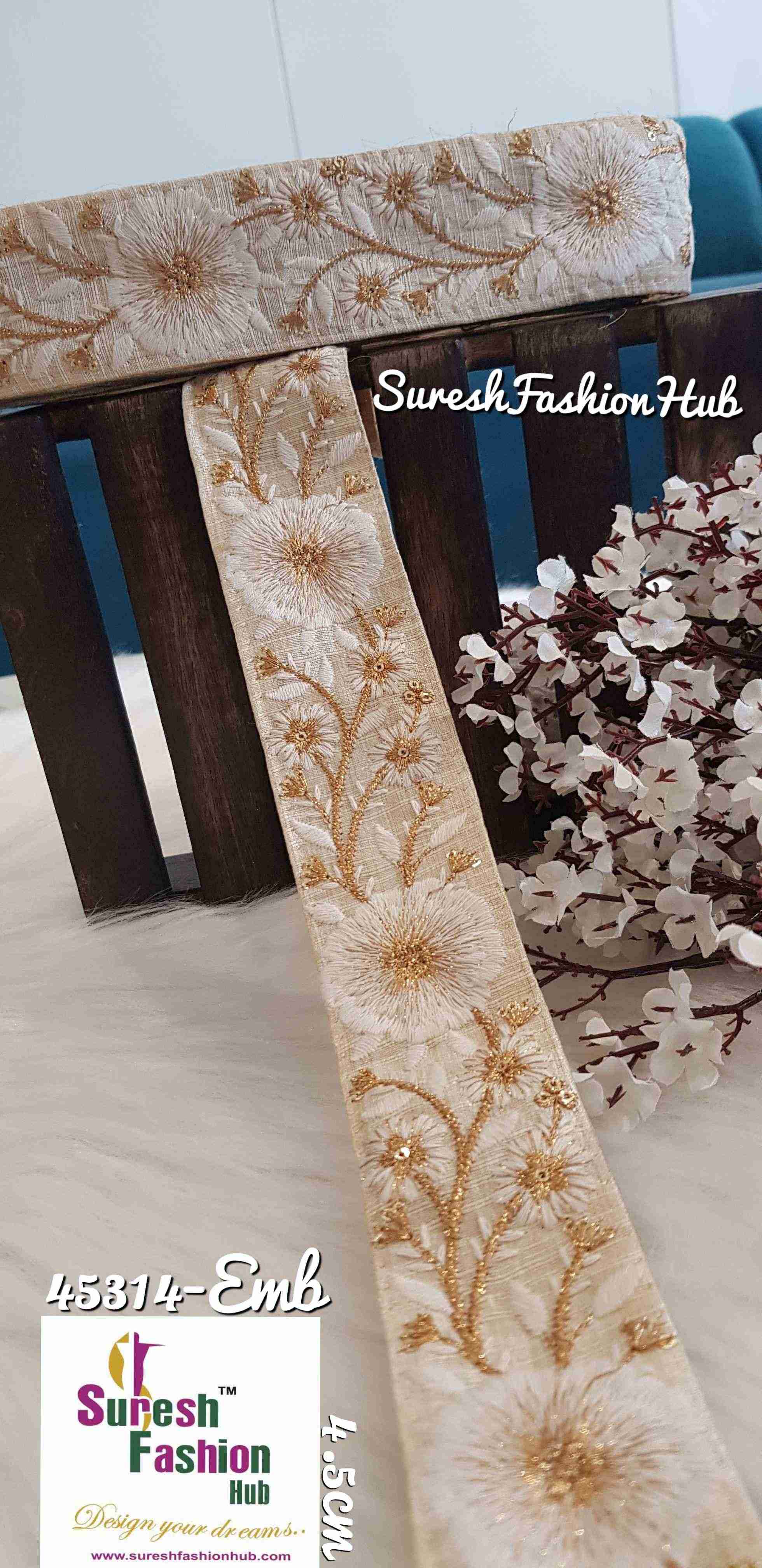 Sparkle Bloom Embroidered Designs Trim