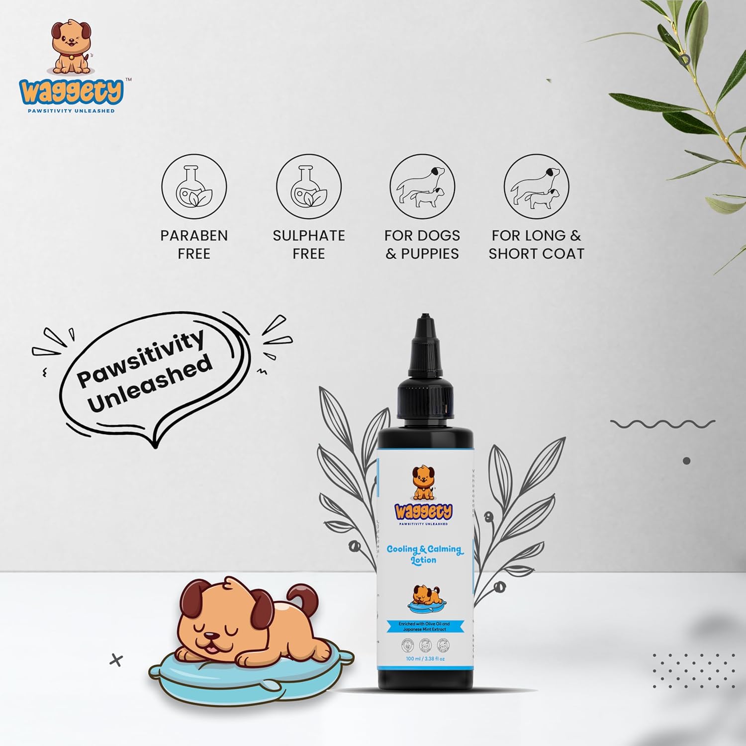 Waggety Cooling & Calming Lotion for Dogs, 100 ml