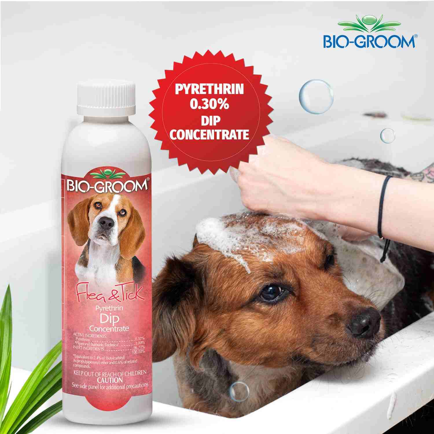 Bio-Groom Flea & Tick Pyrethrin Concentrate Dip for Dogs (236 ml)