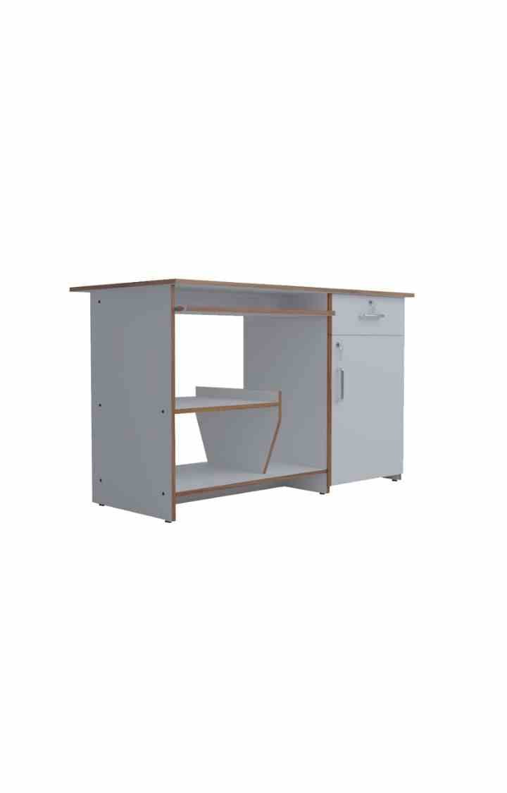 Zanko Study & Computer Table and Office Desk - Frosty White