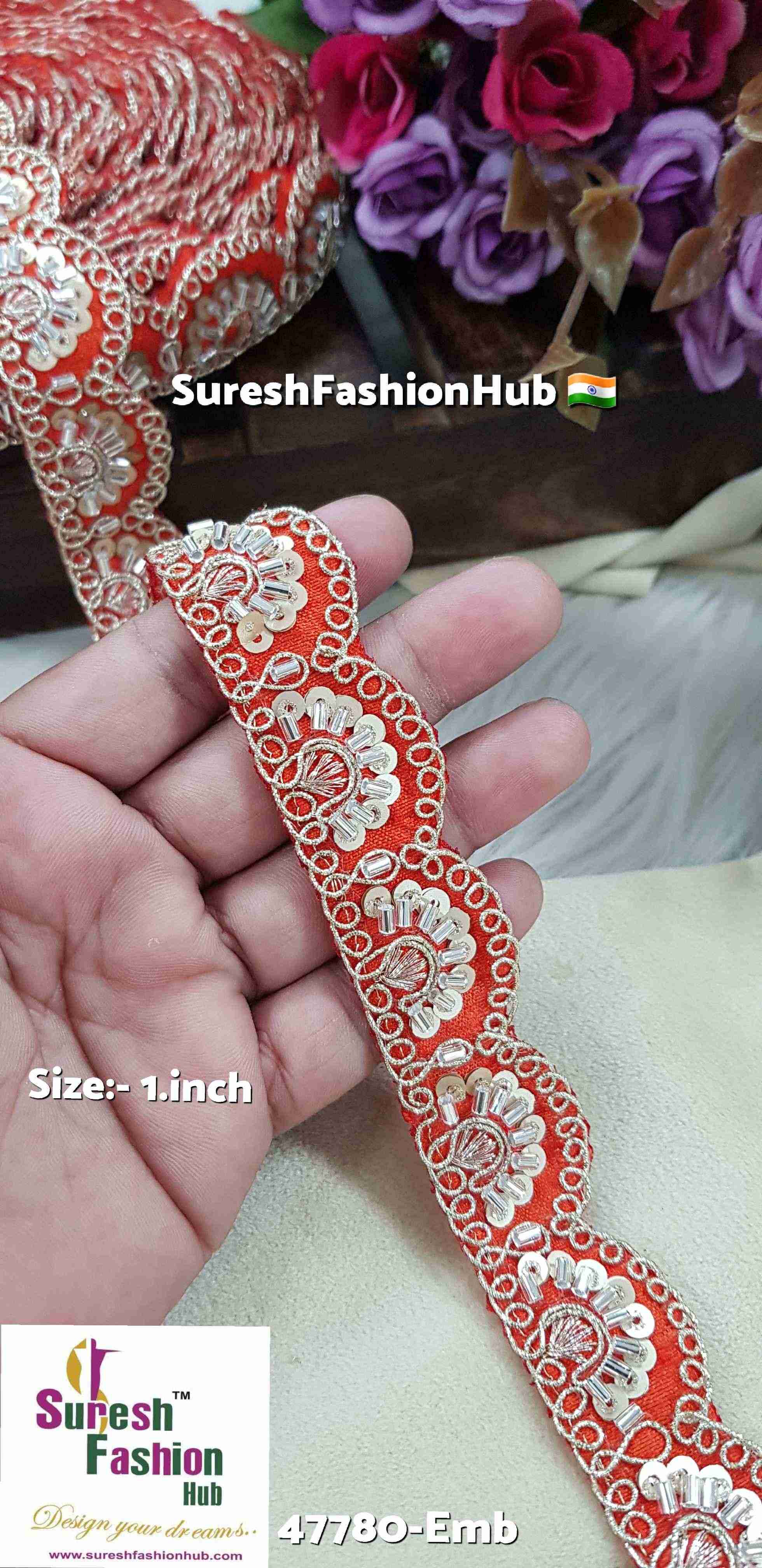 Orange Glow Sequin Border