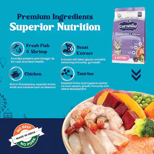 Carniwel Fresh Fish and Shrimp For Kitten Cat Dry Food