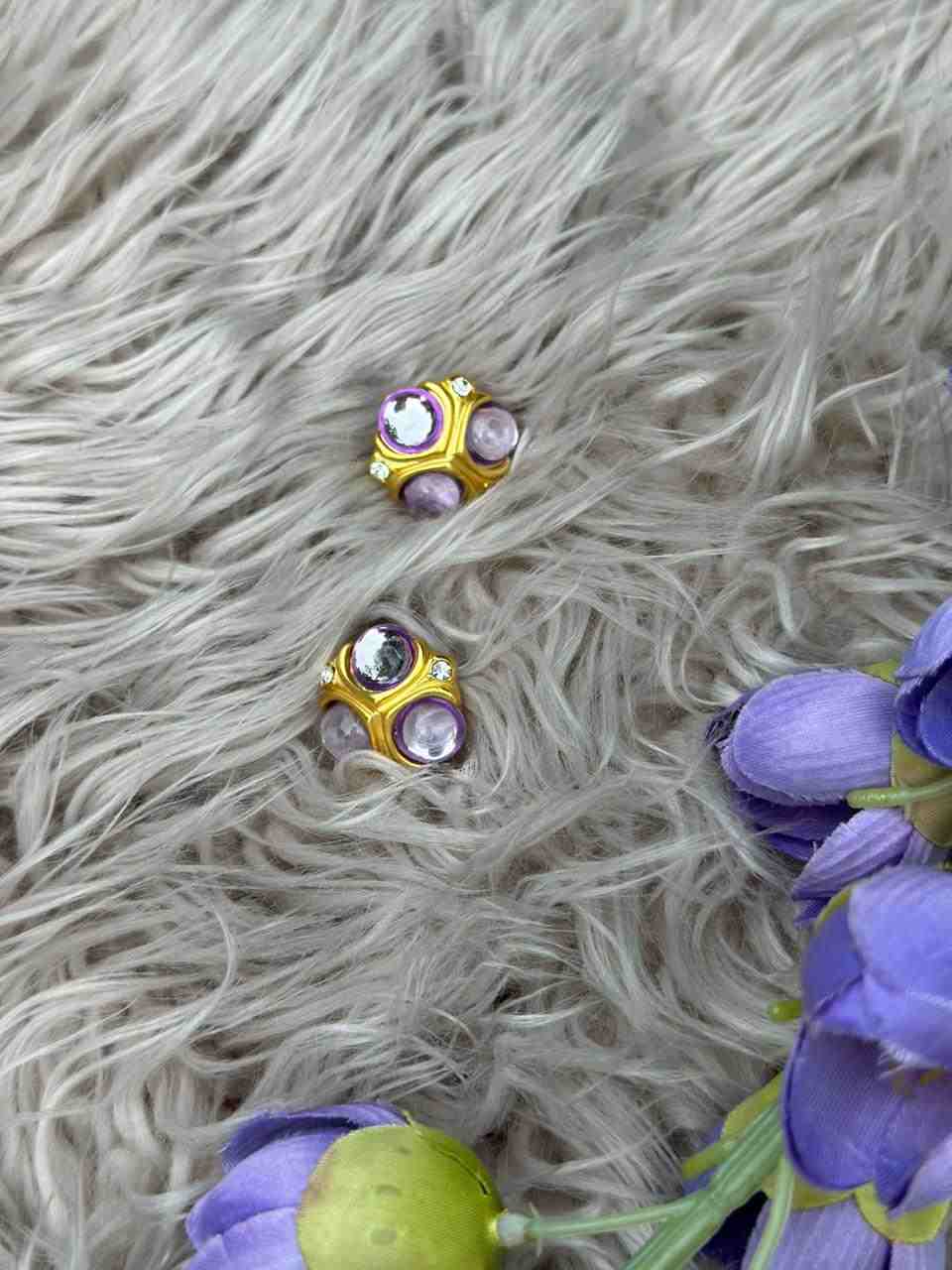 Moon ball earrings