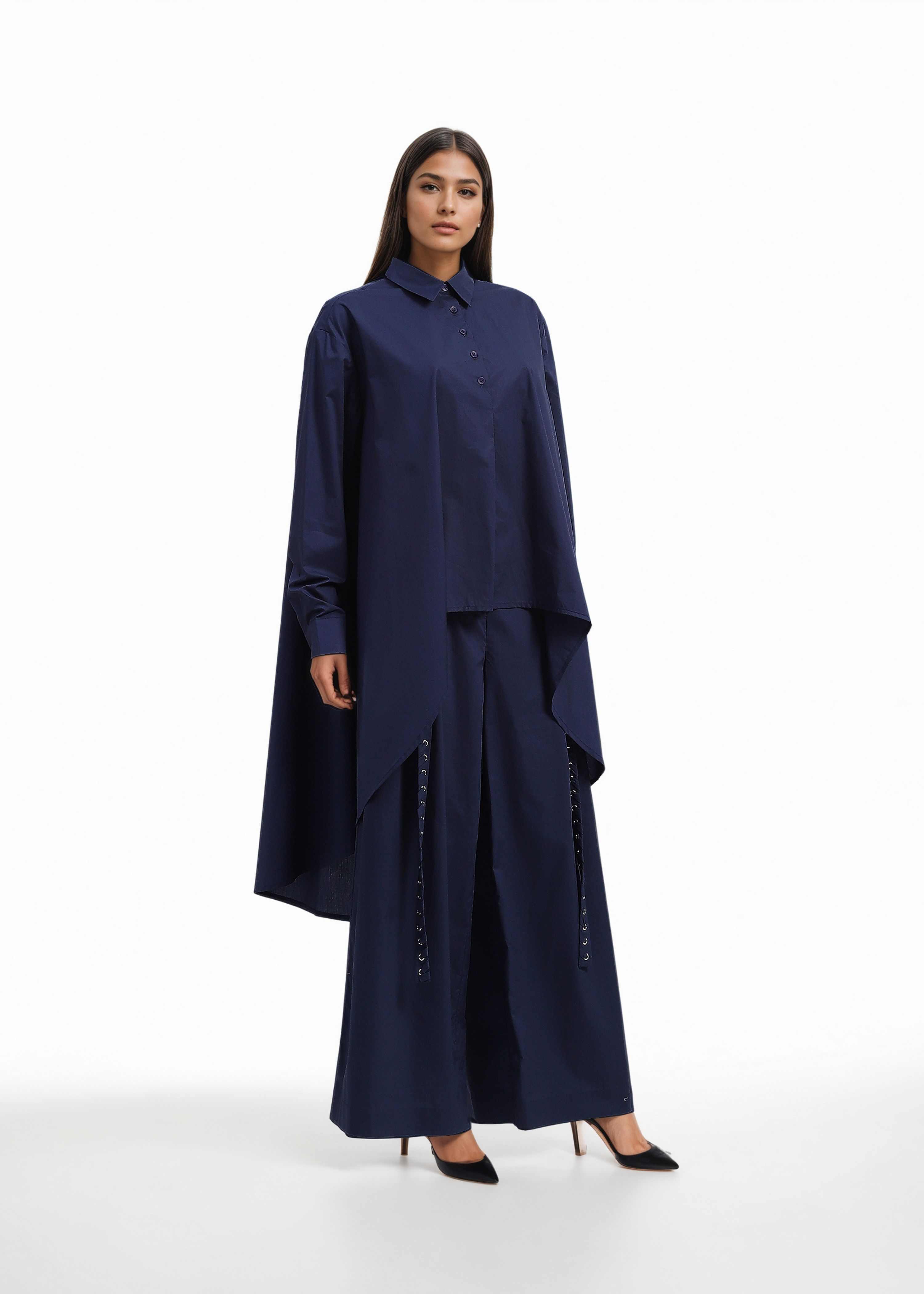 AKOK Blue Cotton Shirt and Trouser Co-ords