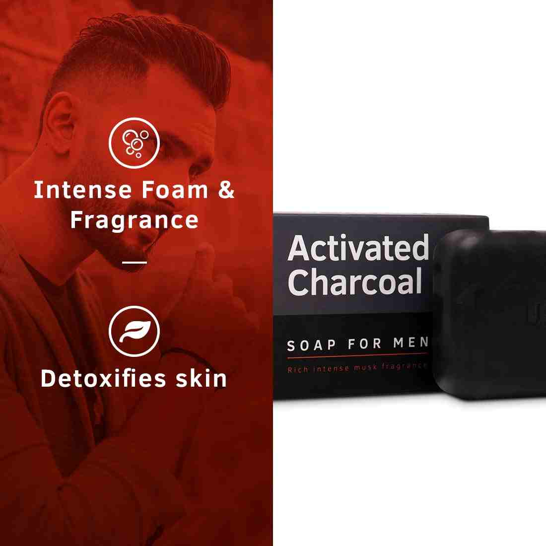 Ustraa Soap-Activated Charcoal-100g (Pack Of 8)