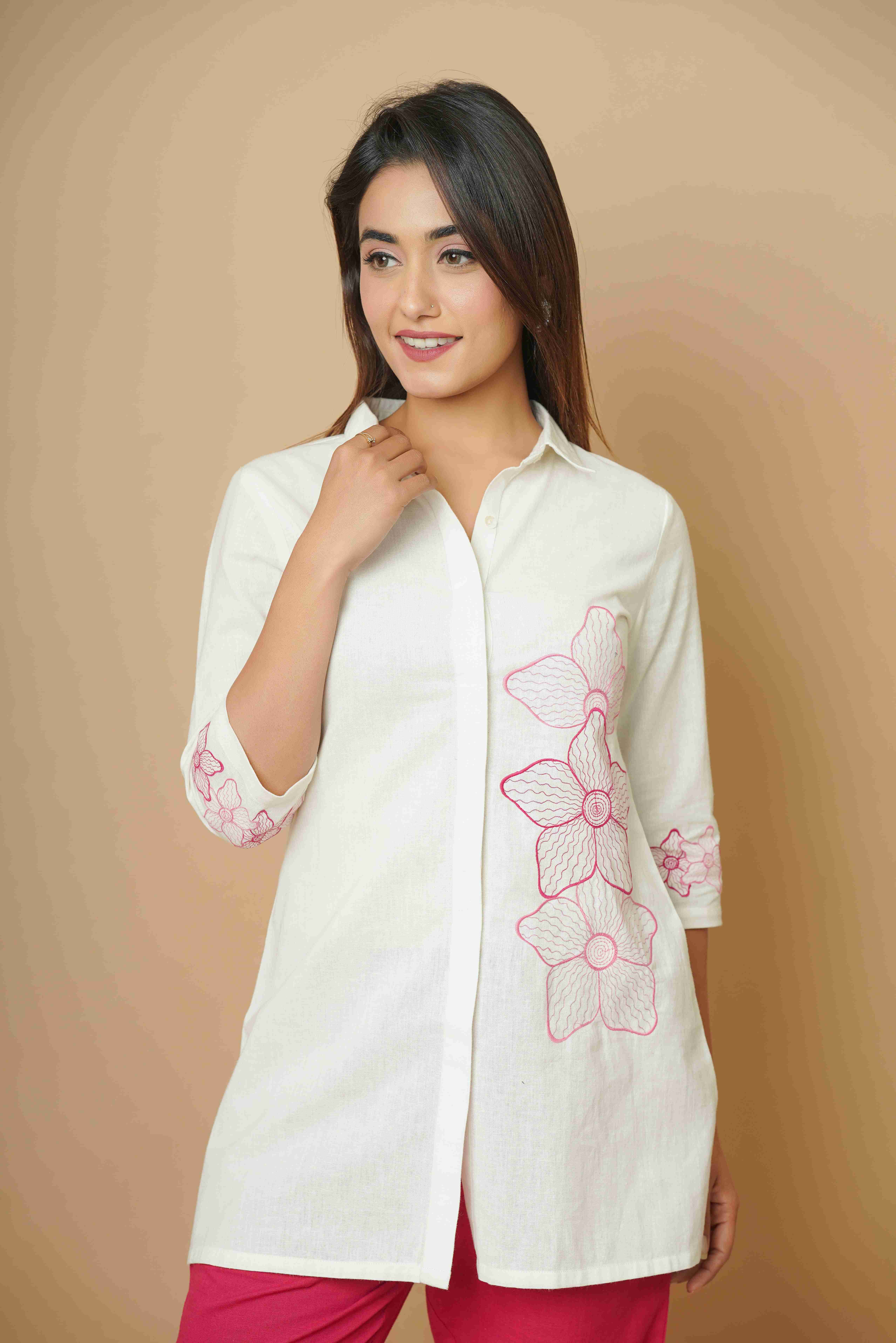 PINK EMBROIDERED CO-ORD SET