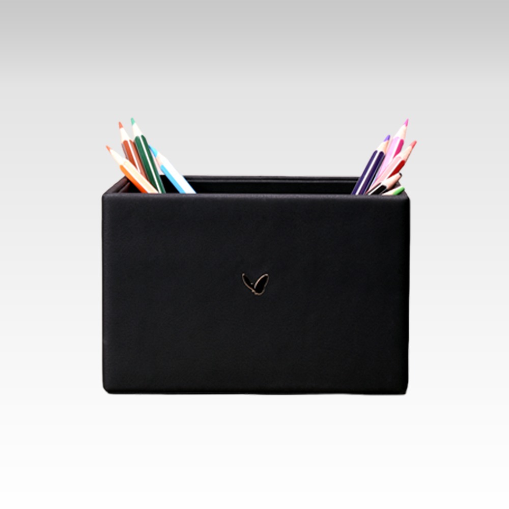 Pen/Pencil Holder | Faux Leather | Burnish Matt Series | Black | Large
