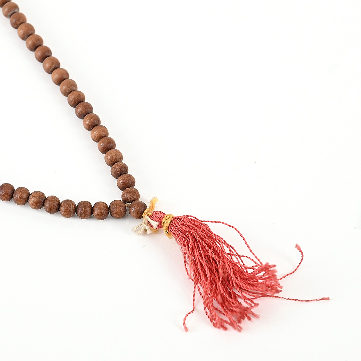 Shiv Ratan Kendra 100% Natural Yellow Chandan Mala, Genuine & Unpolished, For Chanting & Prayer II Length 29-35 CM II Weight: 10-15 Grams