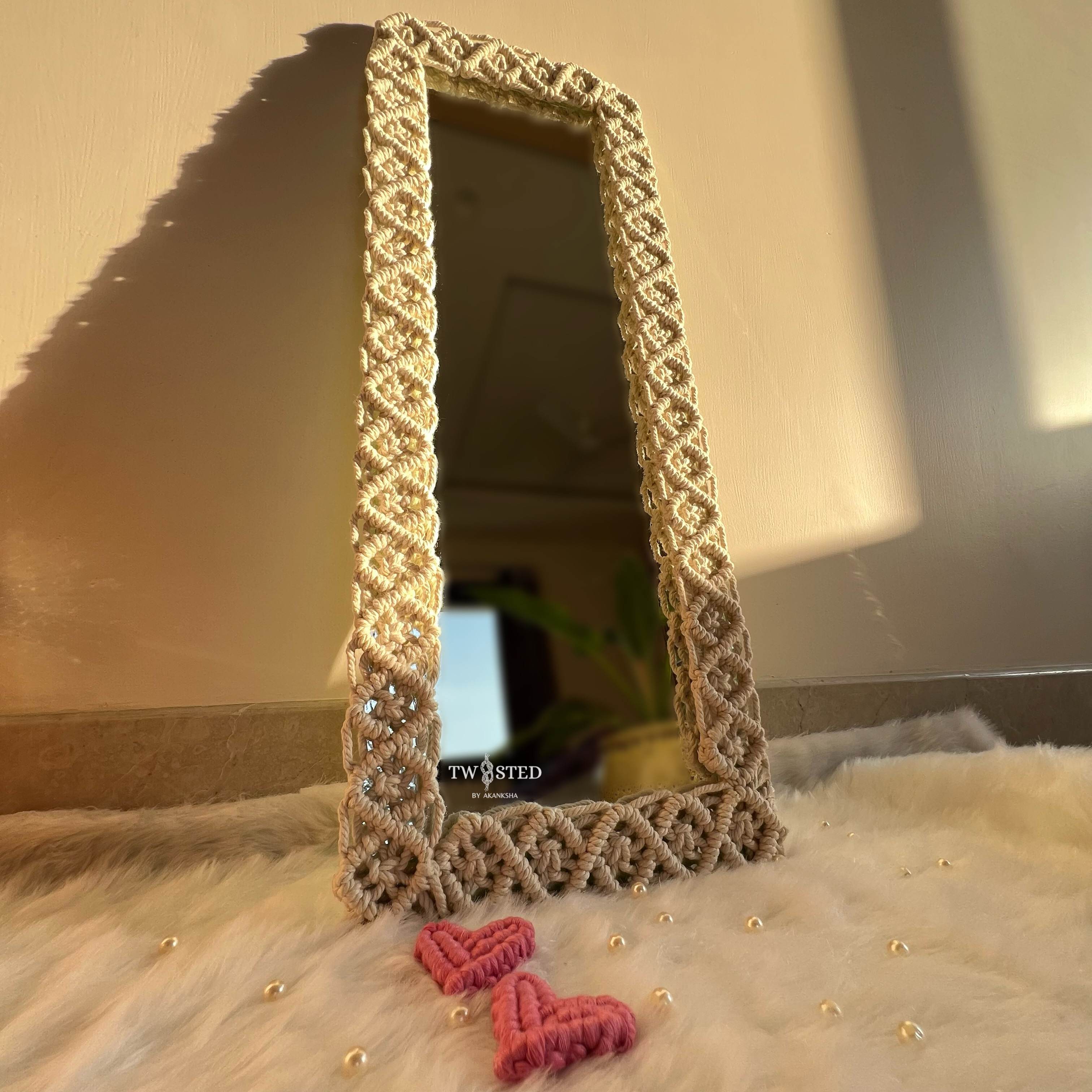 Macrame Standing Mirror