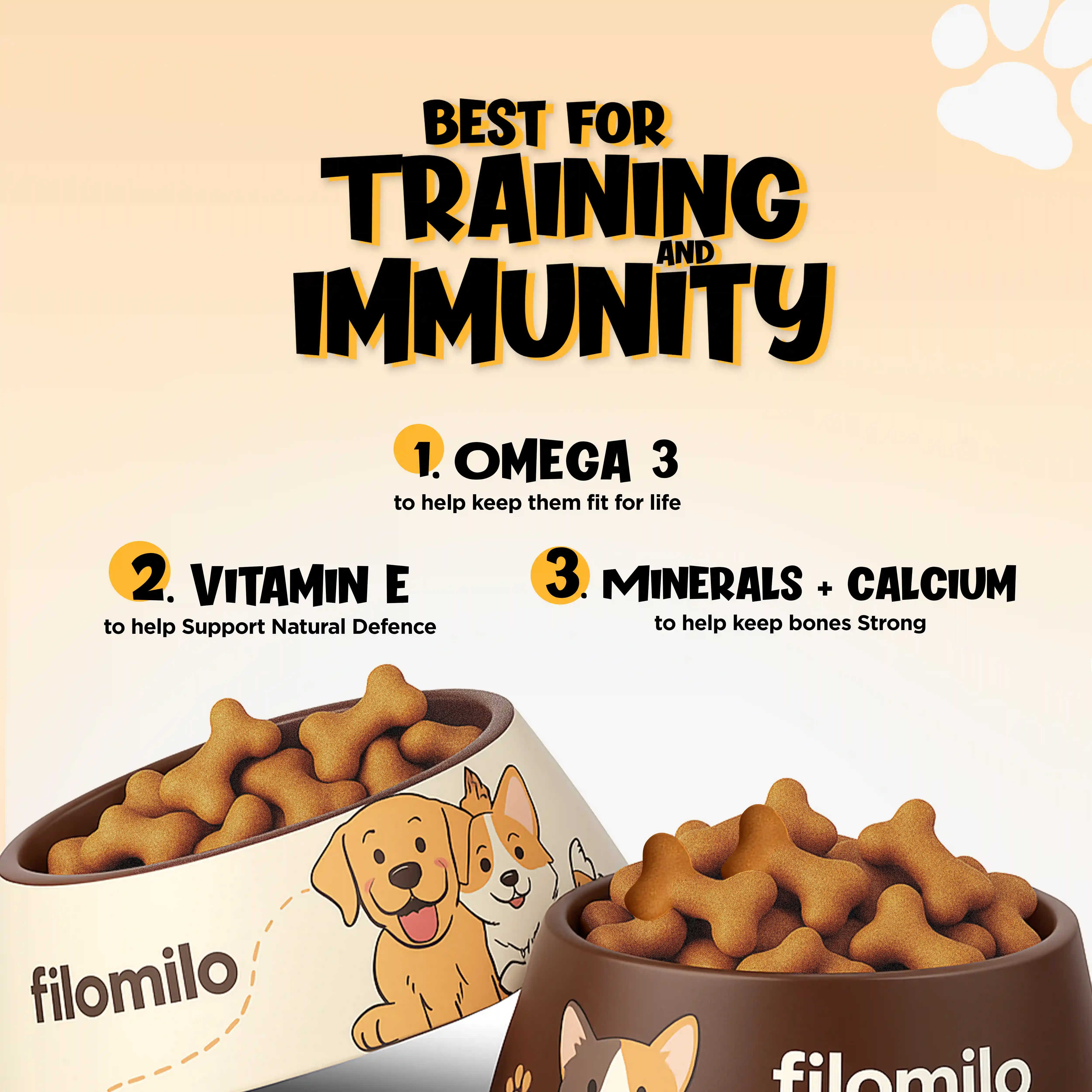Filomilo Real Chicken Dog Biscuits Flavored with Egg and Milk, 1 kg
