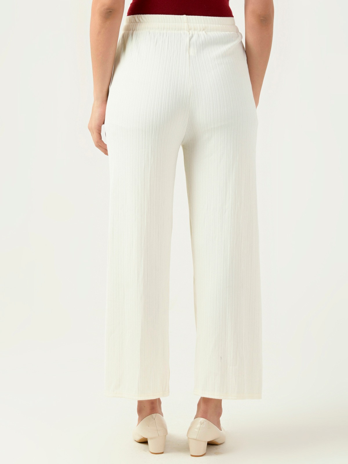Albion Women Smart Premium Cream Trousers