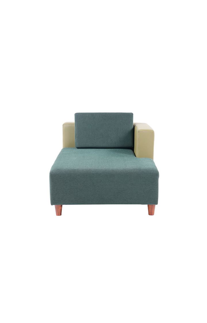 neudot Hailey Duet Fabric 1 Seater Left Aligned Chaise | Lounger | L Shape | LHS | Comfortable Sofa Dual Color | Living Room | Bed Room | Castle Green Colour