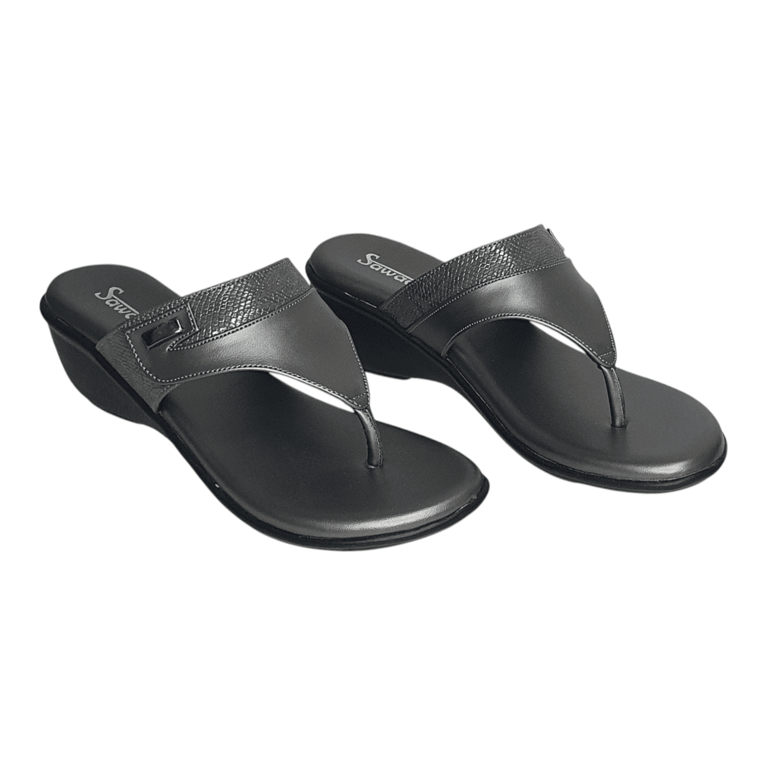 Sawadi Womens Ethnic Wedge Heel Toe Ring Sandals with Textured Strap