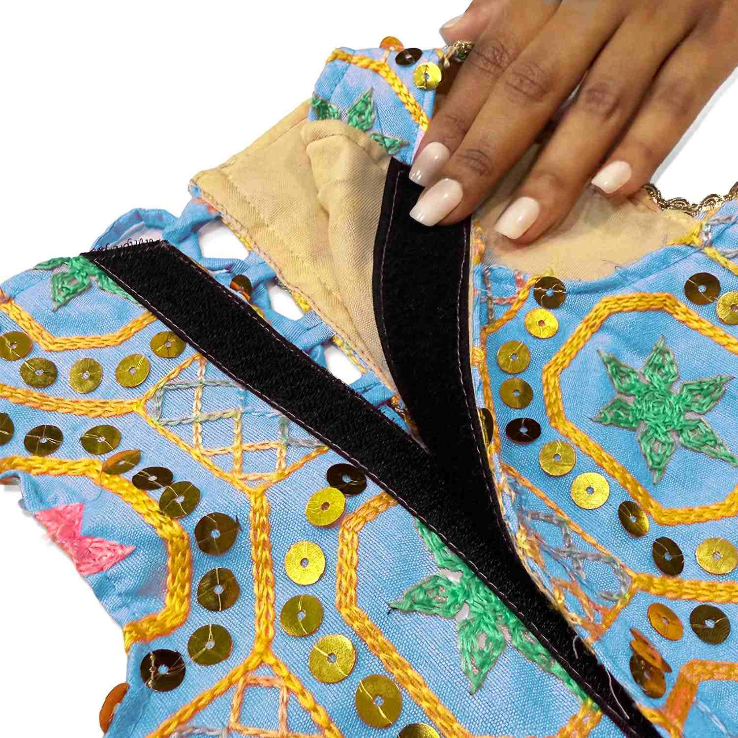 PawsIndia Traditional Desi Diva, Lehenga Choli Set for Dogs, Sky Blue | Ethnic Festive Wear