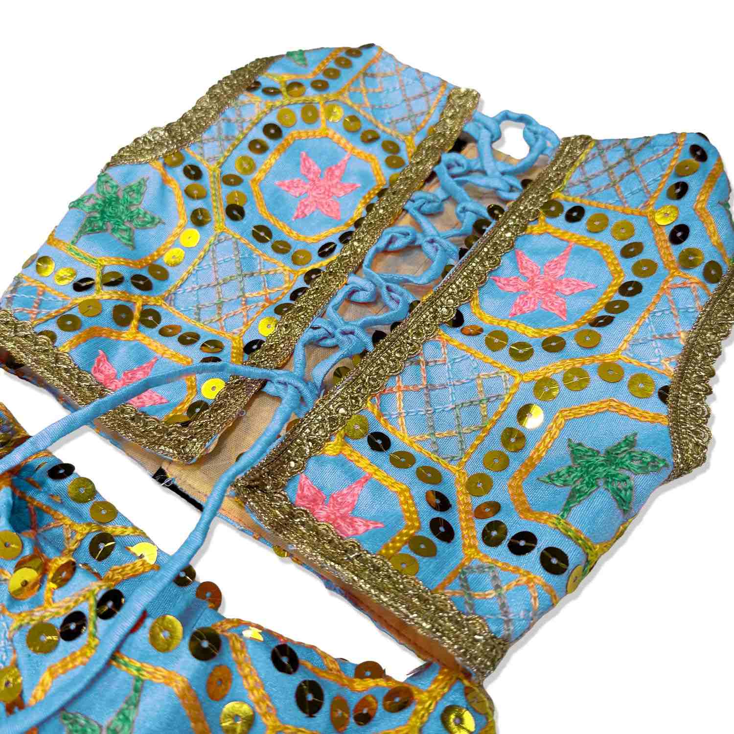 PawsIndia Traditional Desi Diva Lehenga Choli Set For Cat, Sky Blue | Ethnic Festive Wear