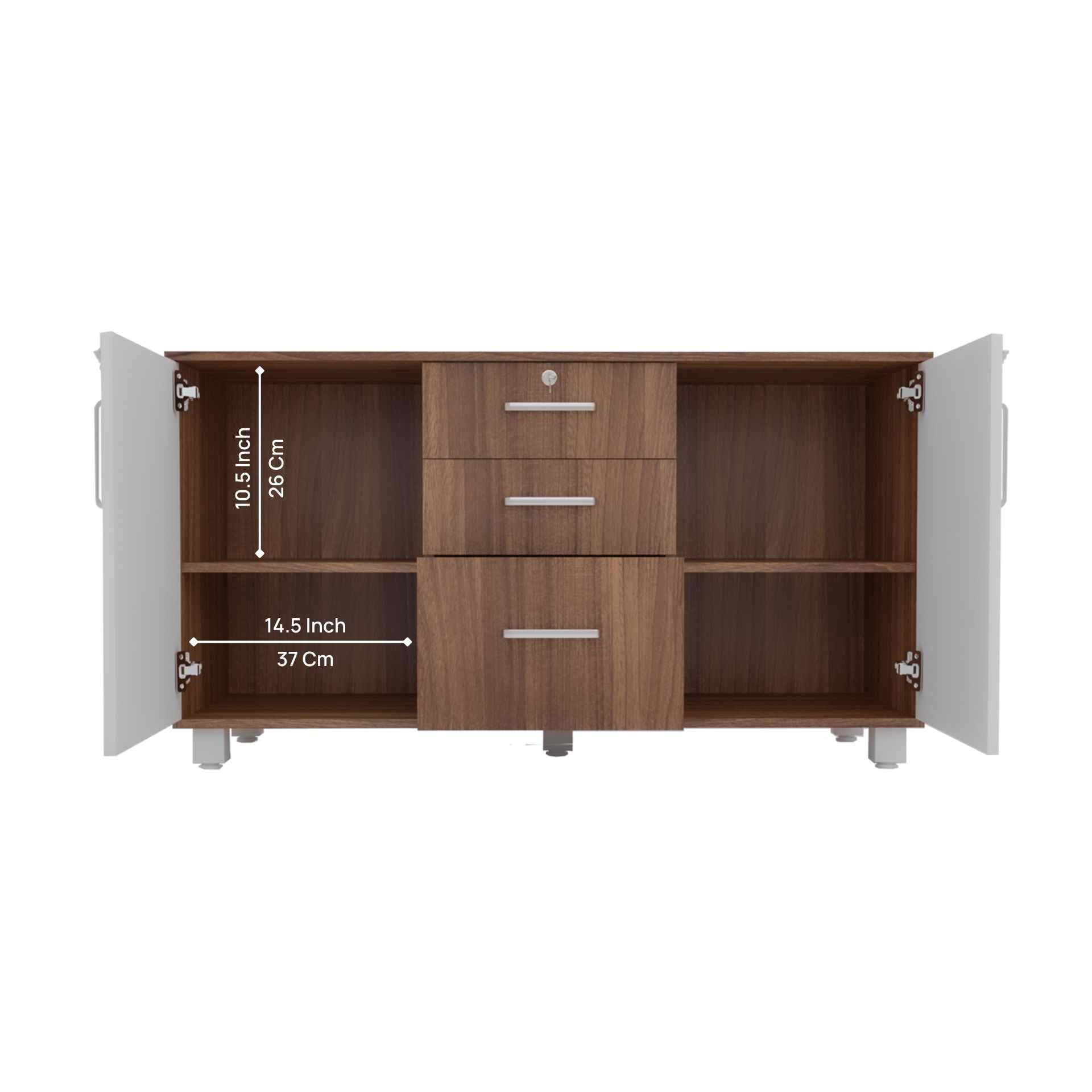 neudot Ronald Zoro 2 Door Multipurpose, Cloth Cabinet/Organizer/Cupboard/Almari/Wardrobe for Home, Kitchen & Office - Leon Teak Finish