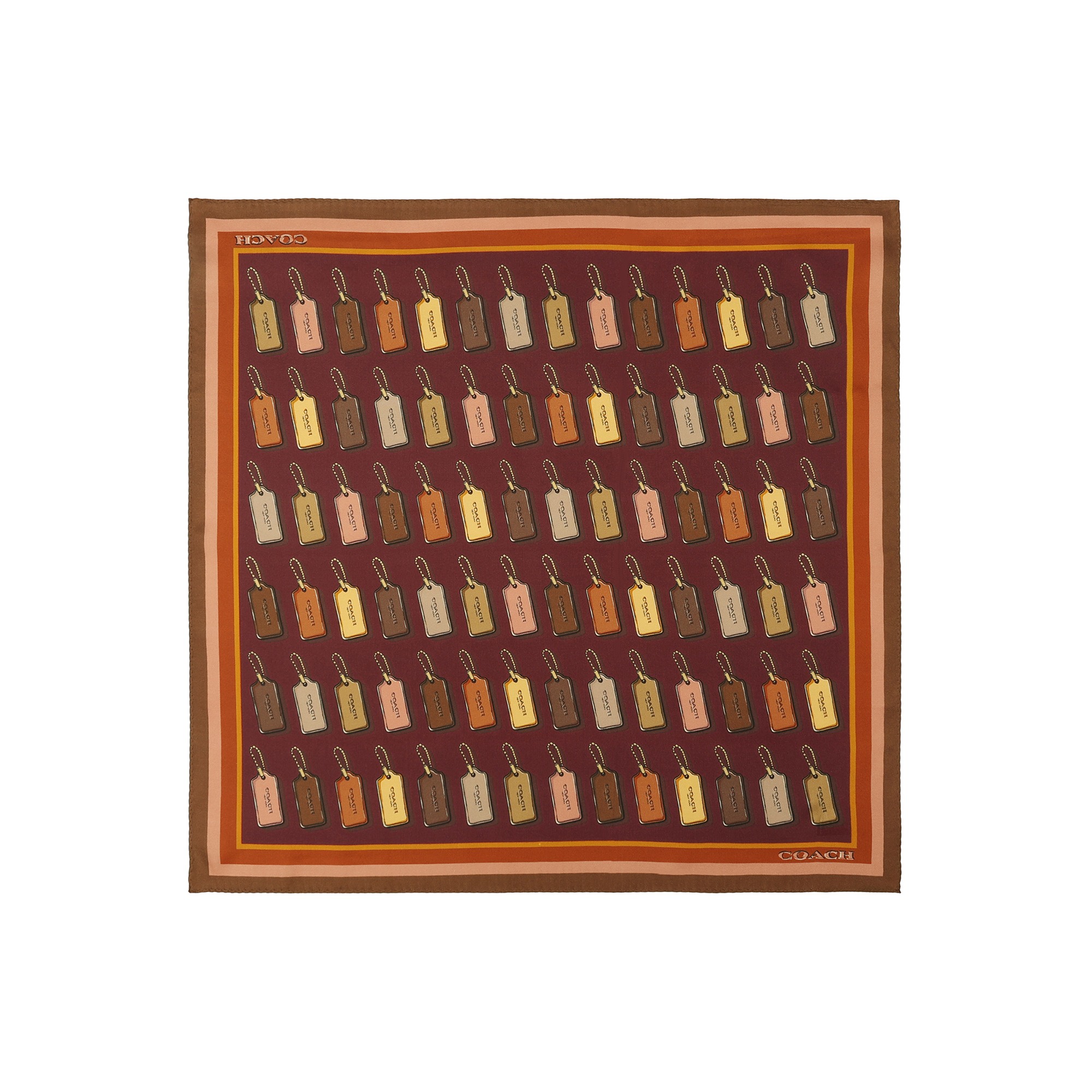 Leather Hang Tag Printed Silk Bandana