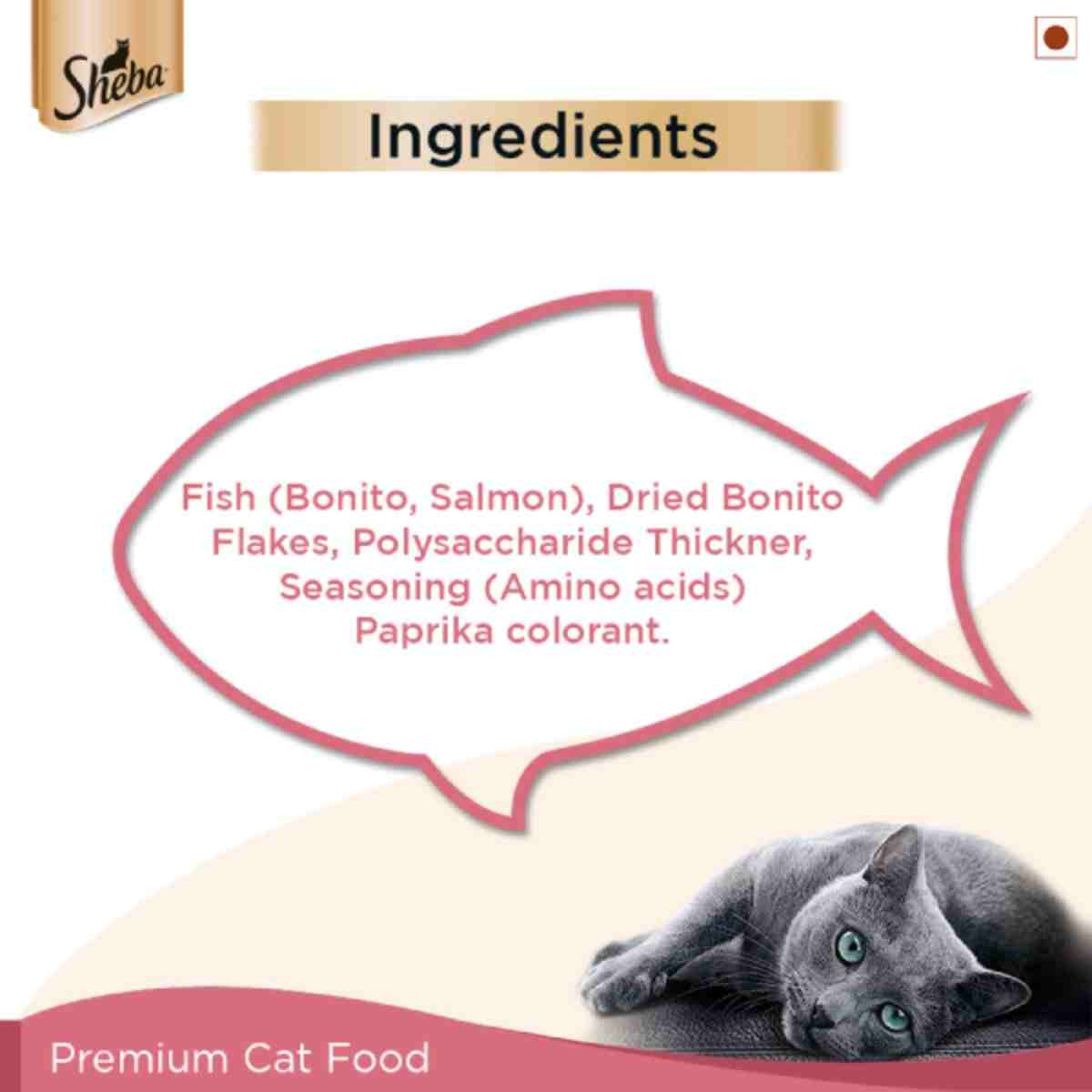Sheba Premium Fish Mix Skipjack & Salmon Wet Cat Food - 35 gm