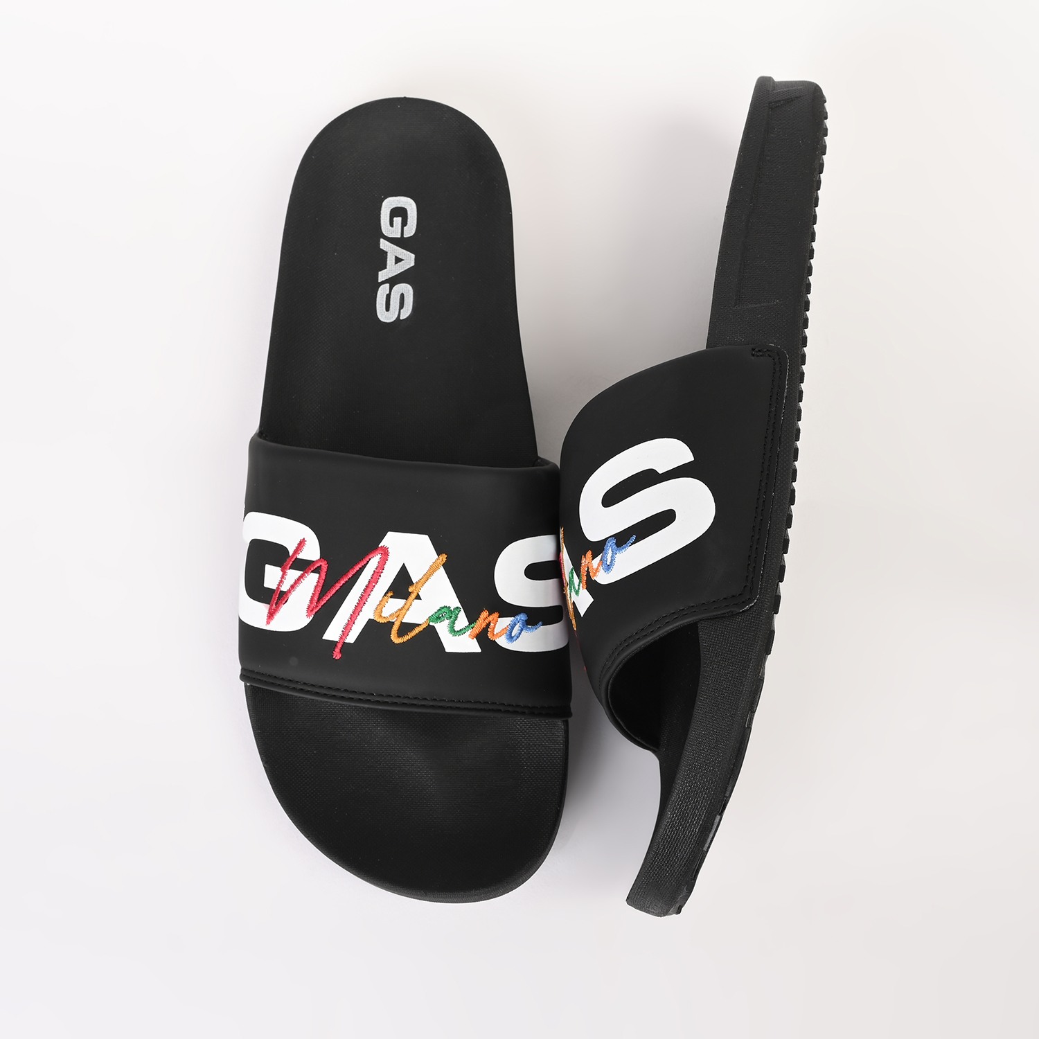 GAS | Men's LuxeEdge Black Slides|2