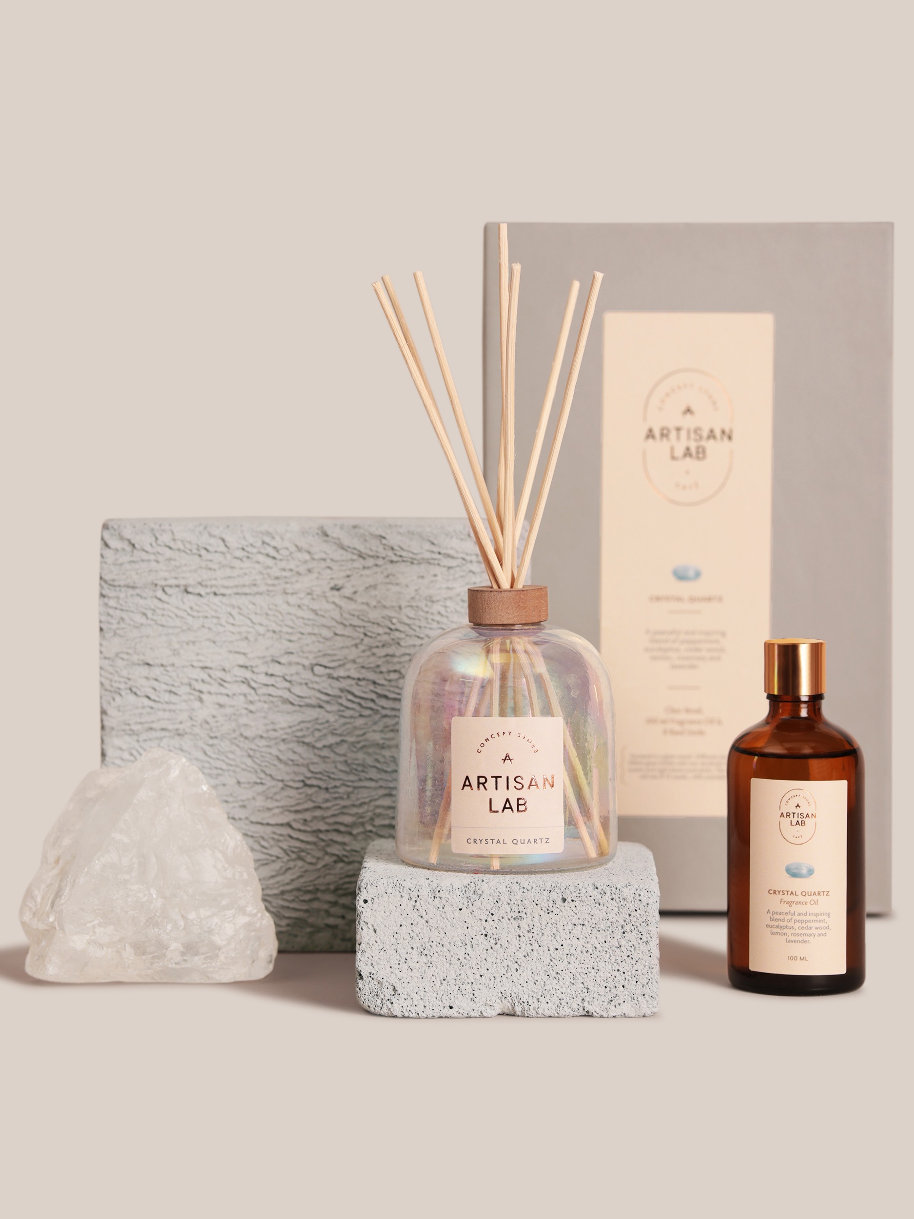 Crystal Quartz Diffuser Set