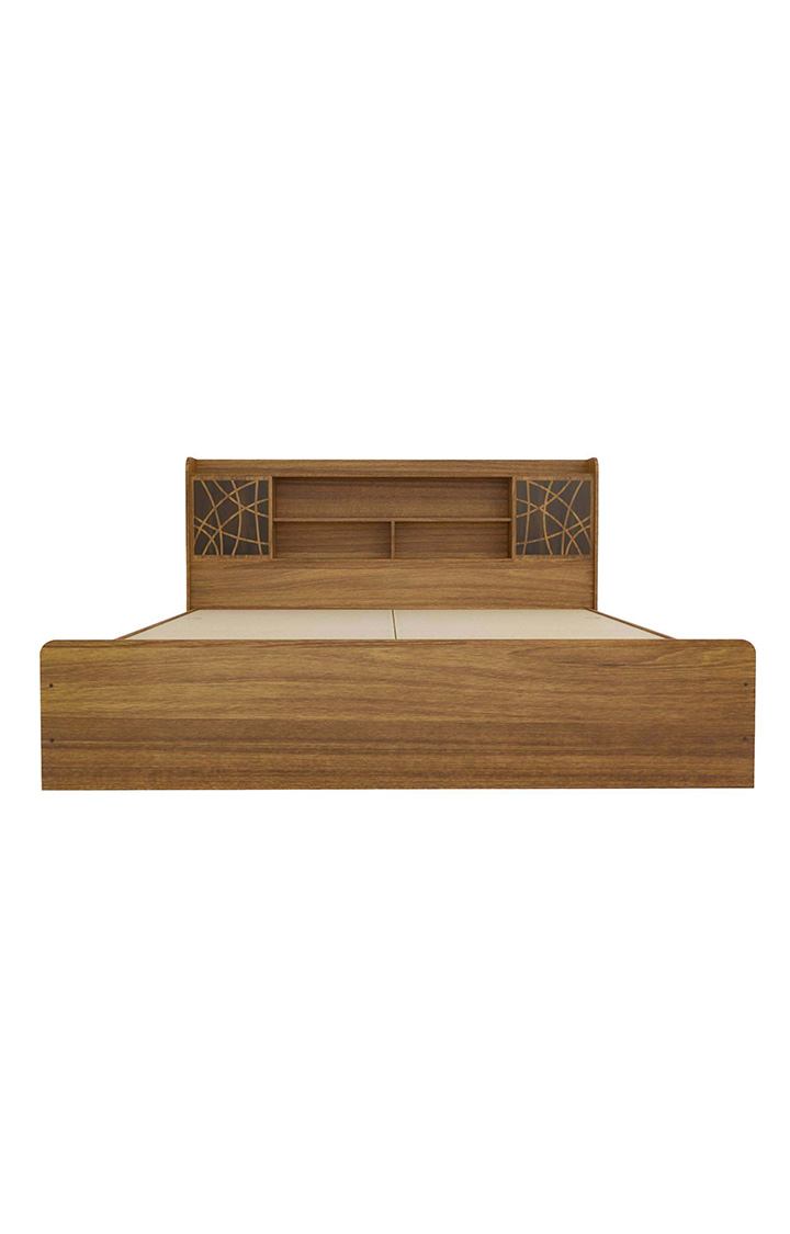 neudot Paris King Engineered Wood King Box Bed - Leon Teak