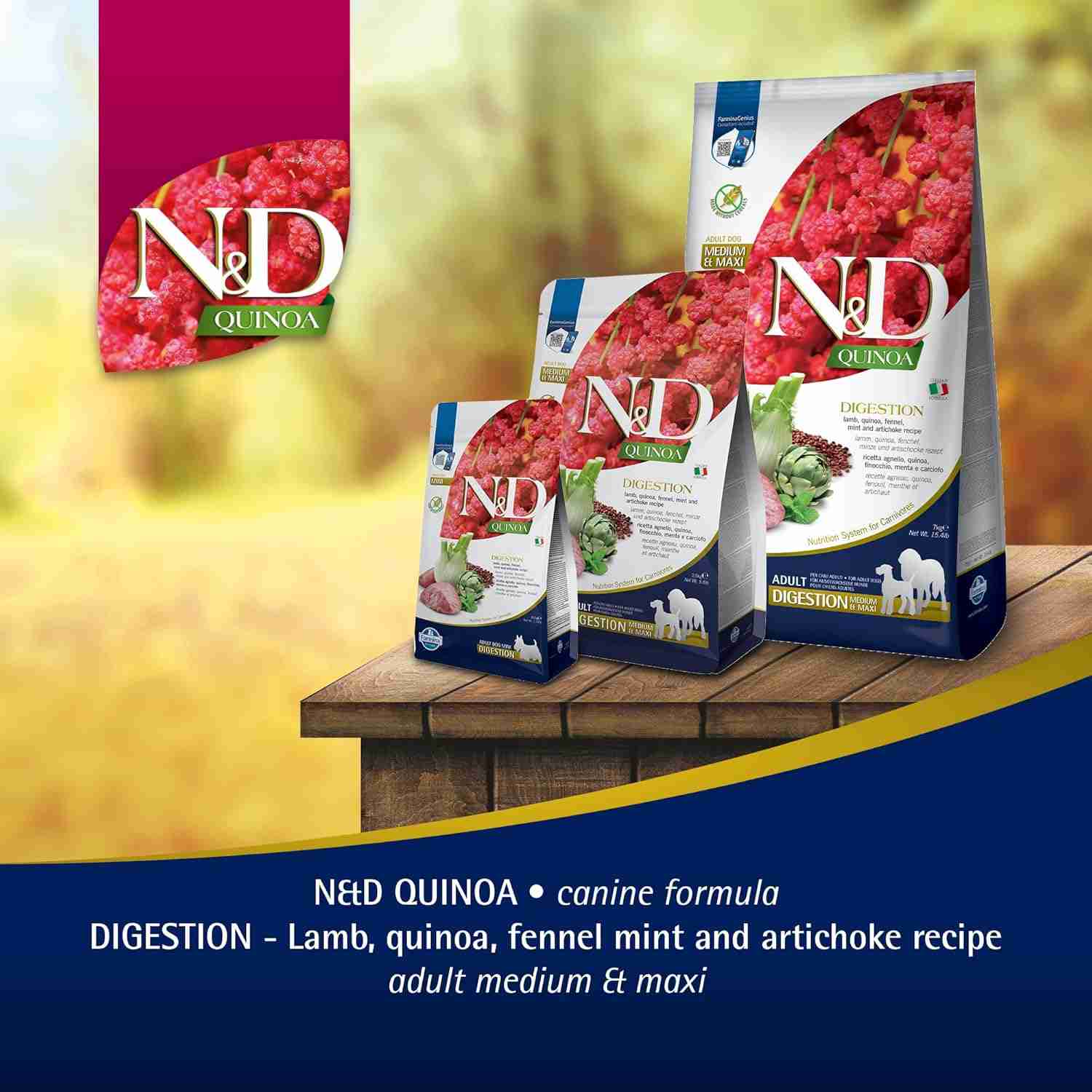 Farmina N&D Quinoa DIGESTION Adult Medium & Maxi with Lamb