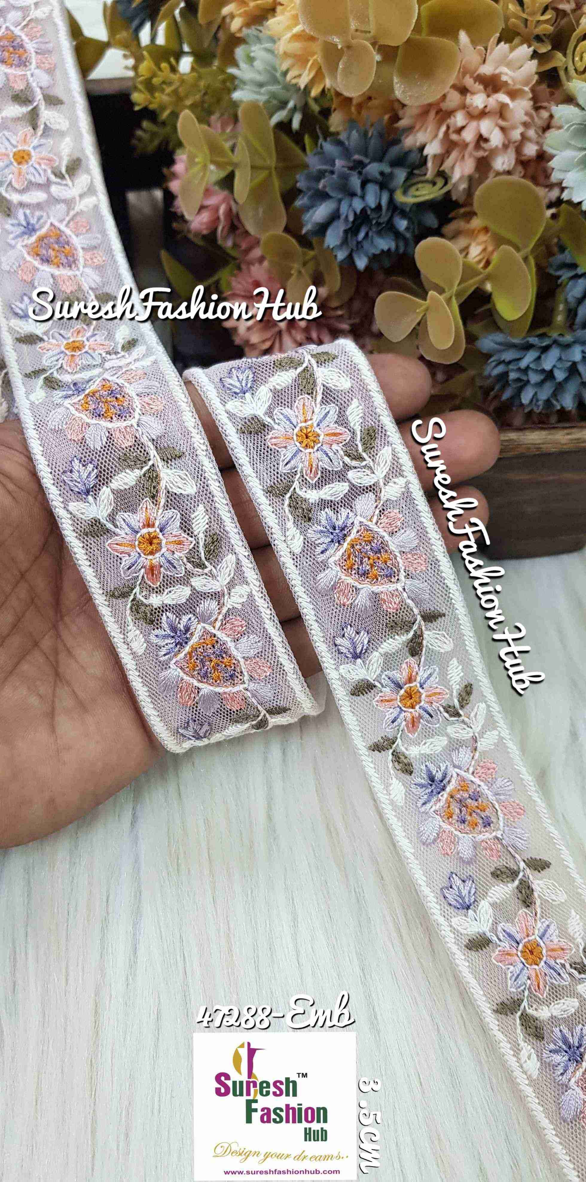 Embroidered Floral Lace Trim
