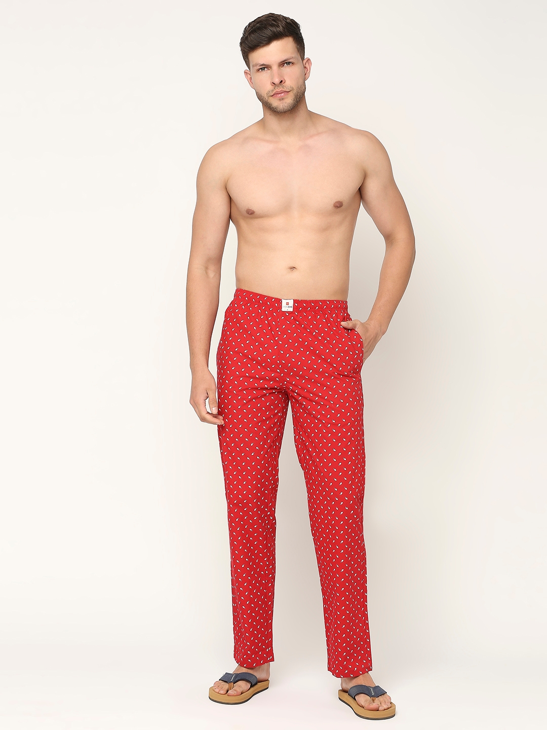 spykar | Underjeans by Spykar Premium Cotton Printed Men Red Pyjama 4