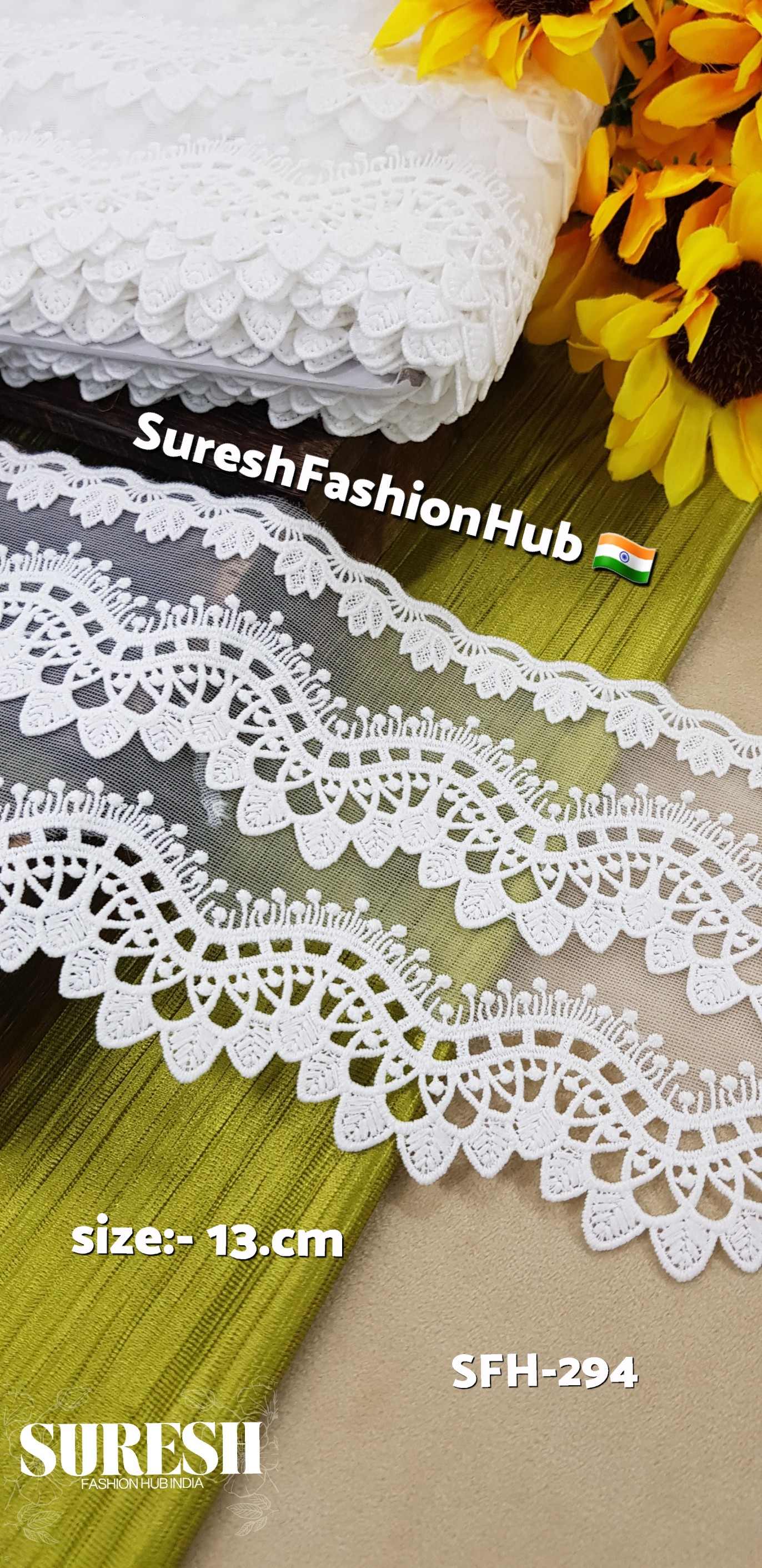 Snow Petal Net Lace – White SFH-294