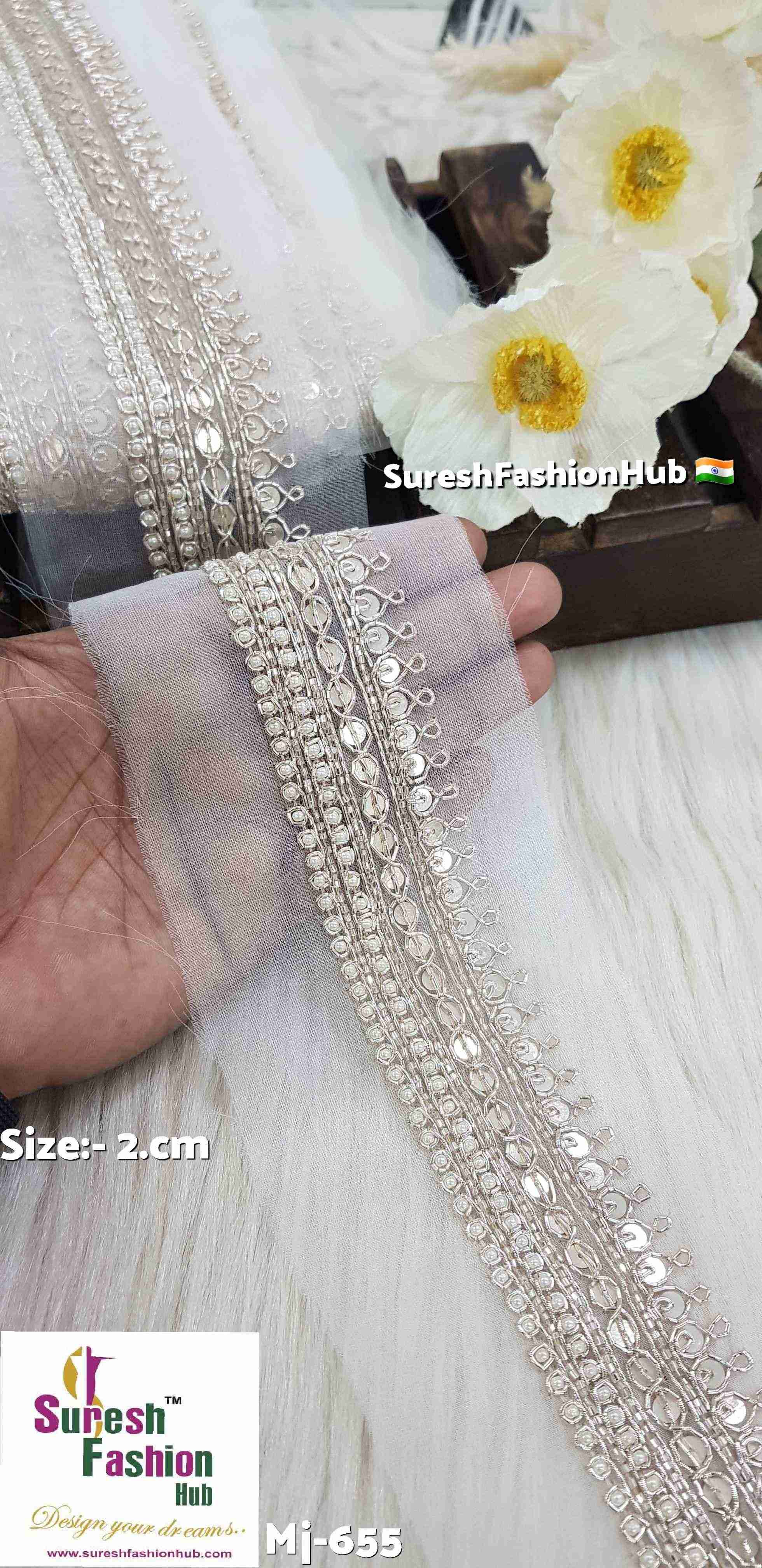 Water Splendor Zardosi Organza Lace