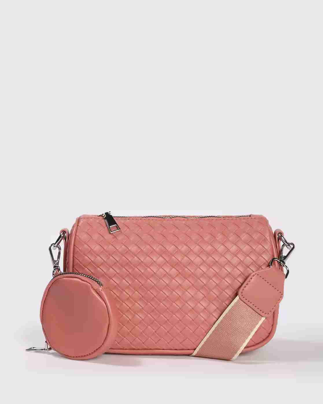 FIG | Women Basket-Weave Pattern Sling Bag|0