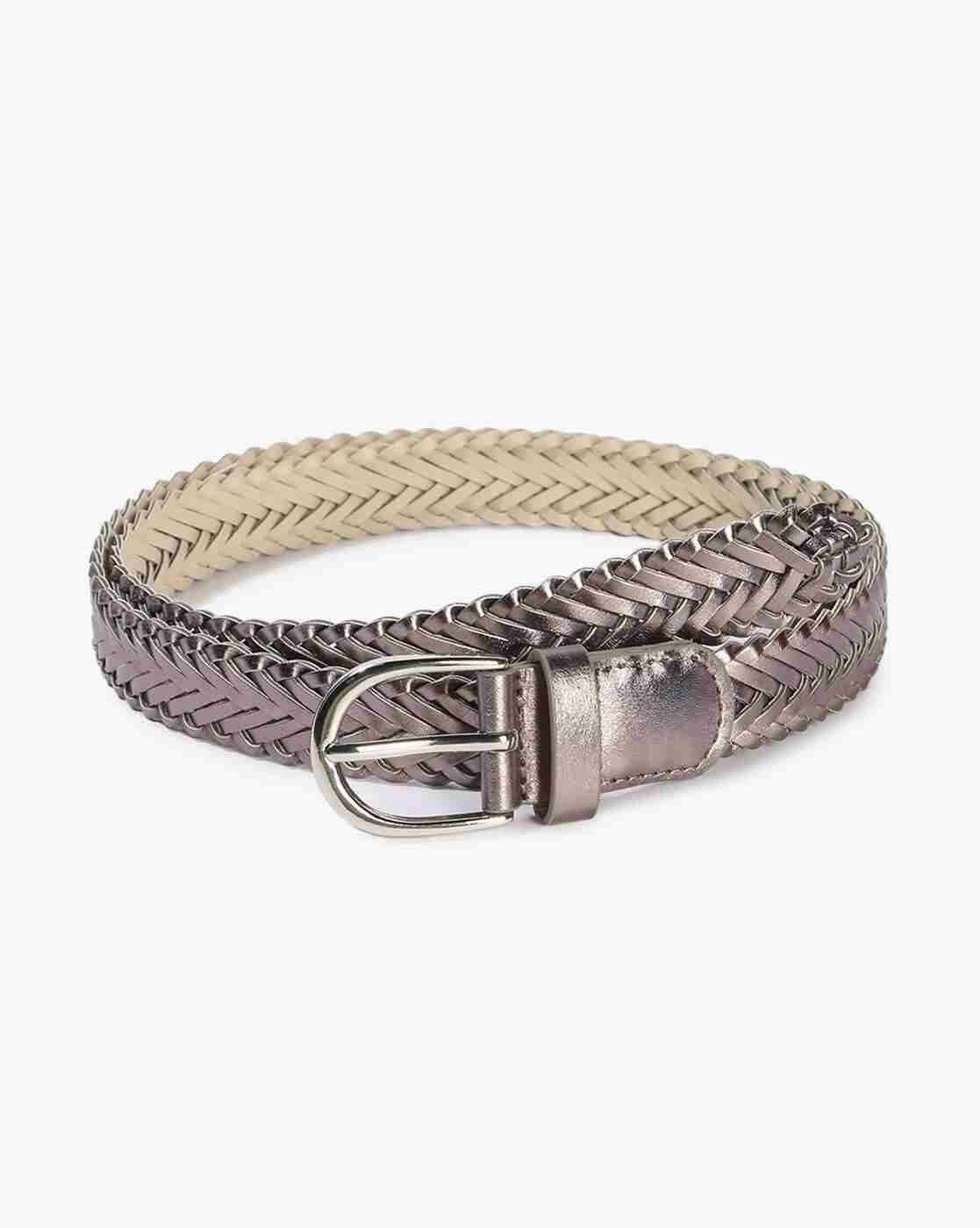 FIG | Women Braided Metalic Belt with Buckle Closure|0
