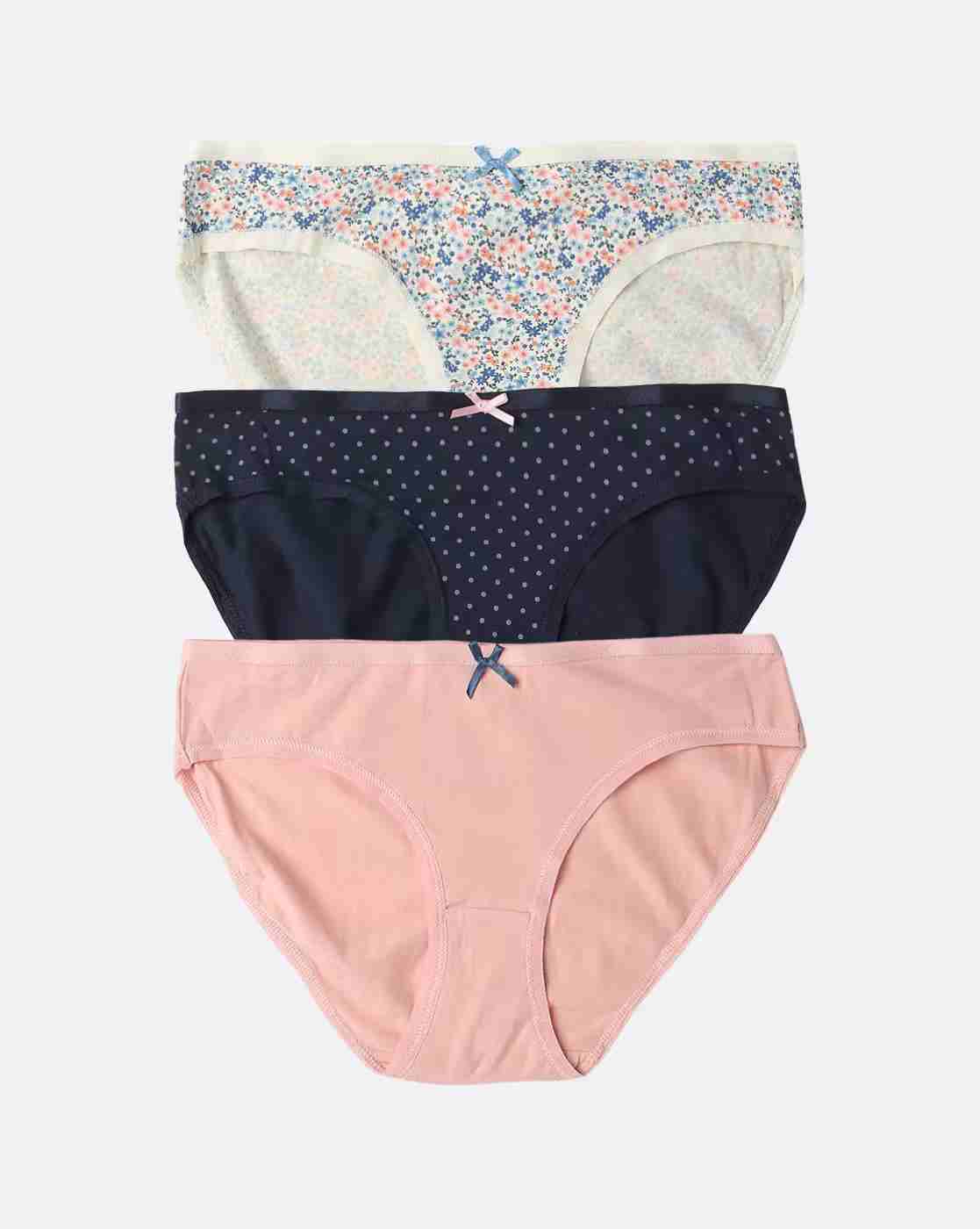 FIG | Pack of 3 Stretch Cotton Mid Rise Bikini Panty|0