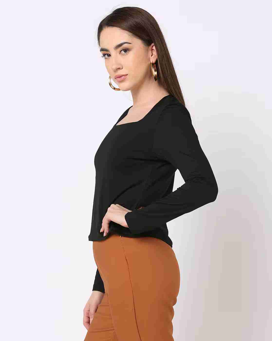 FIG | Women Relaxed Fit Square-Neck T-Shirt|1