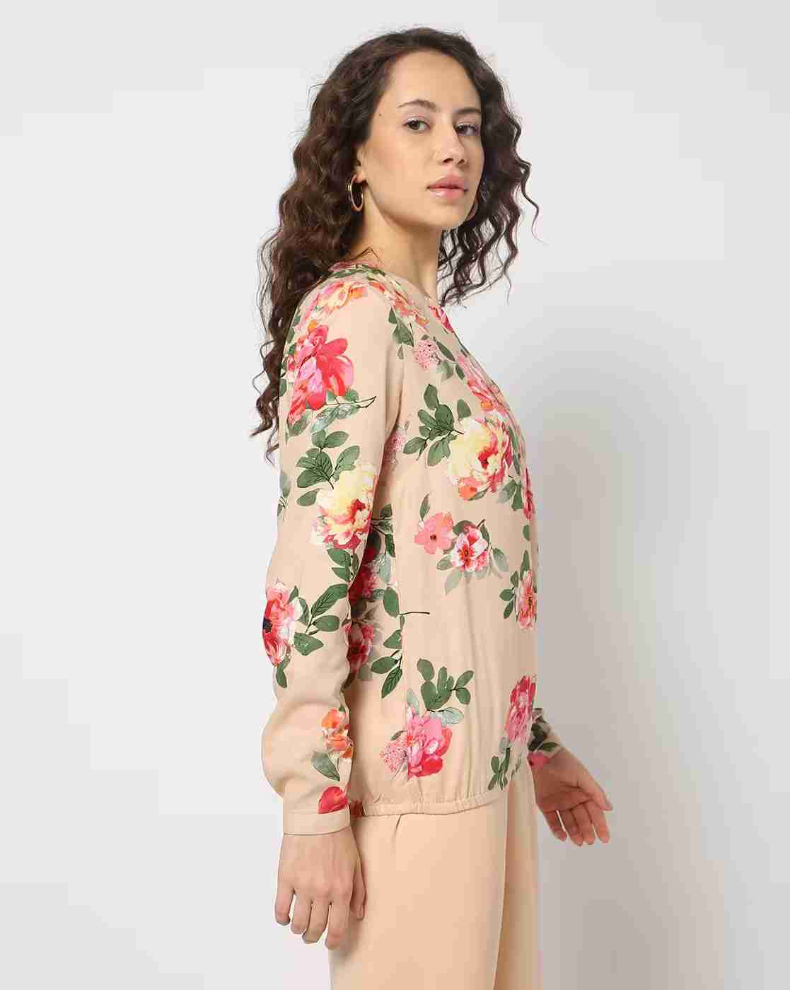 FIG | Women Floral Print Regular Fit Top|1
